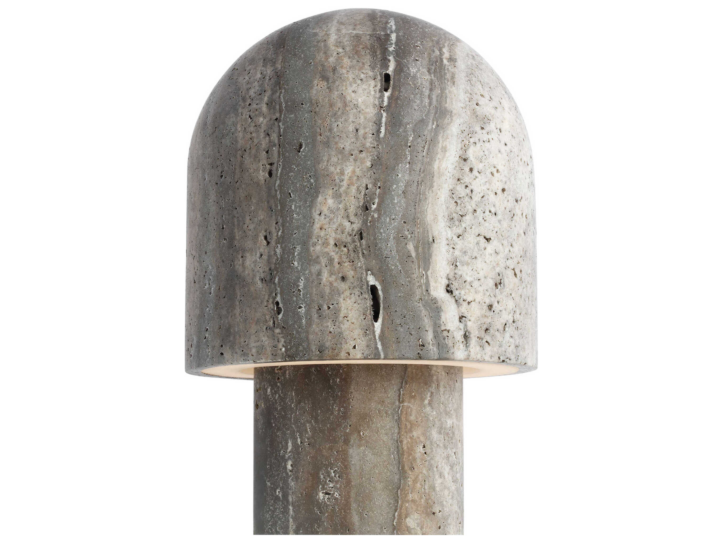 Visual Comfort Modern Kennett Dark Travertine Gray Table Lamp