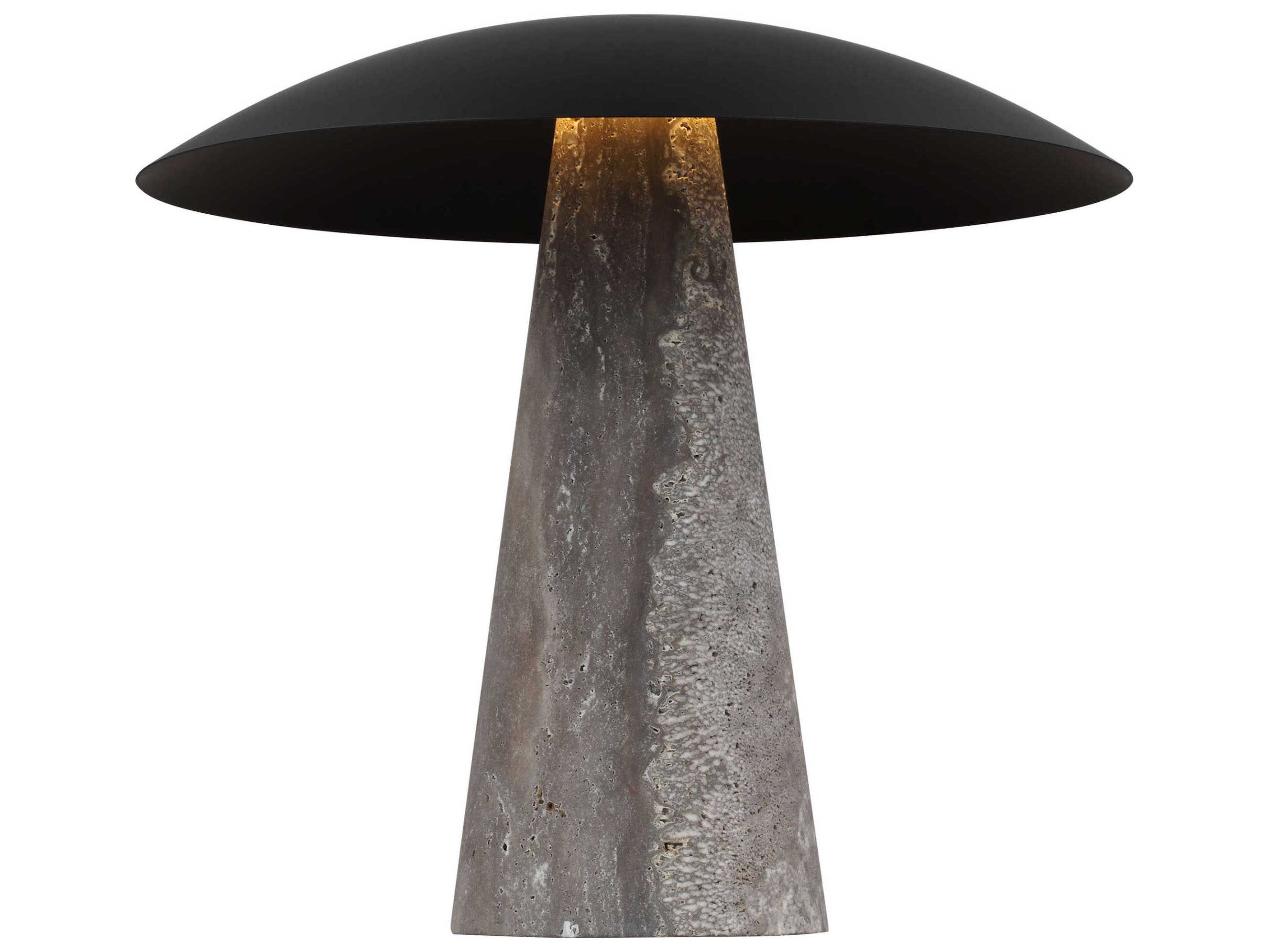 Visual Comfort Modern Aegis Dark Bronze dark Travertine Table Lamp