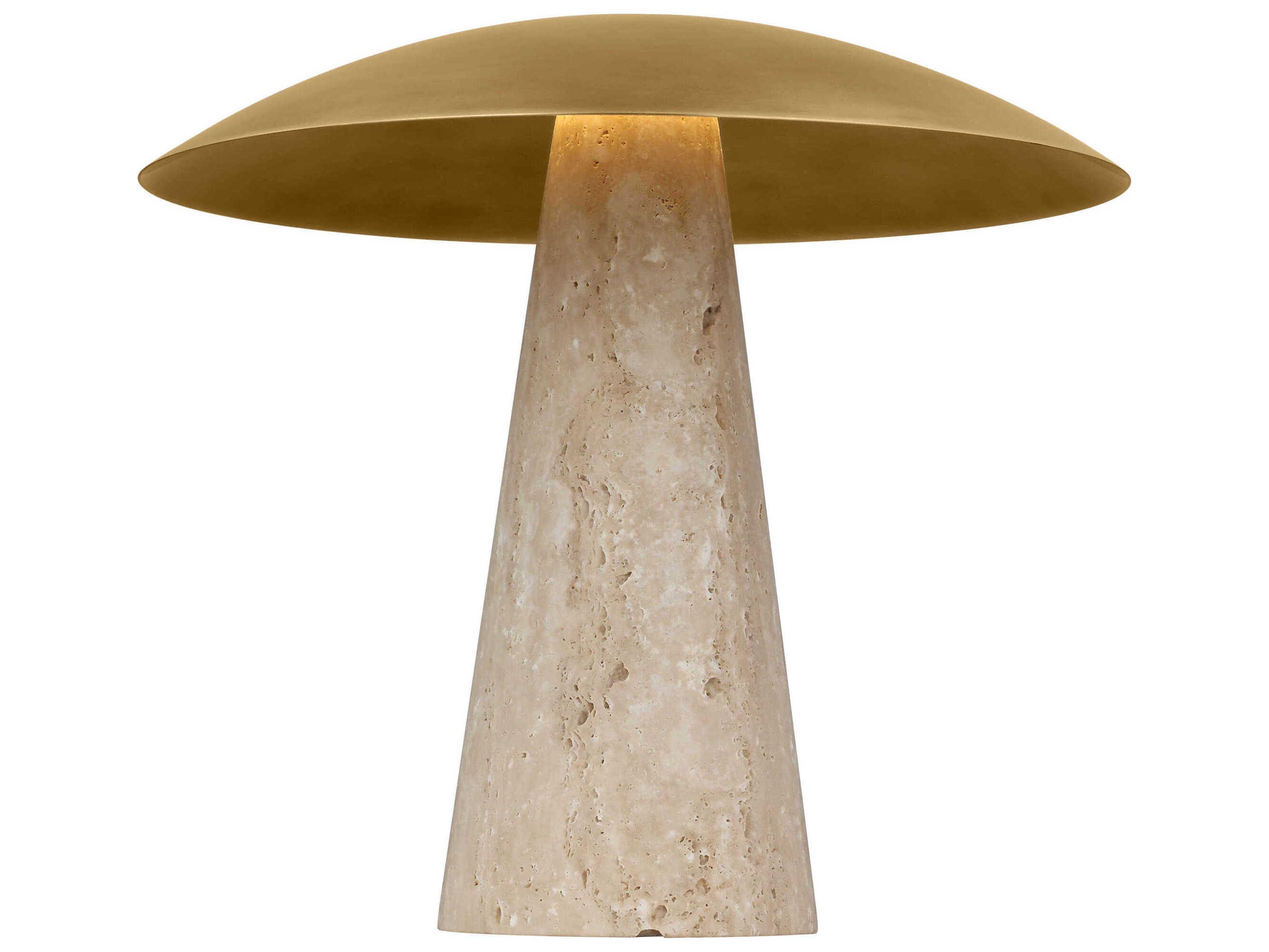 Visual Comfort Modern Aegis Natural Brass natural Travertine Table Lamp