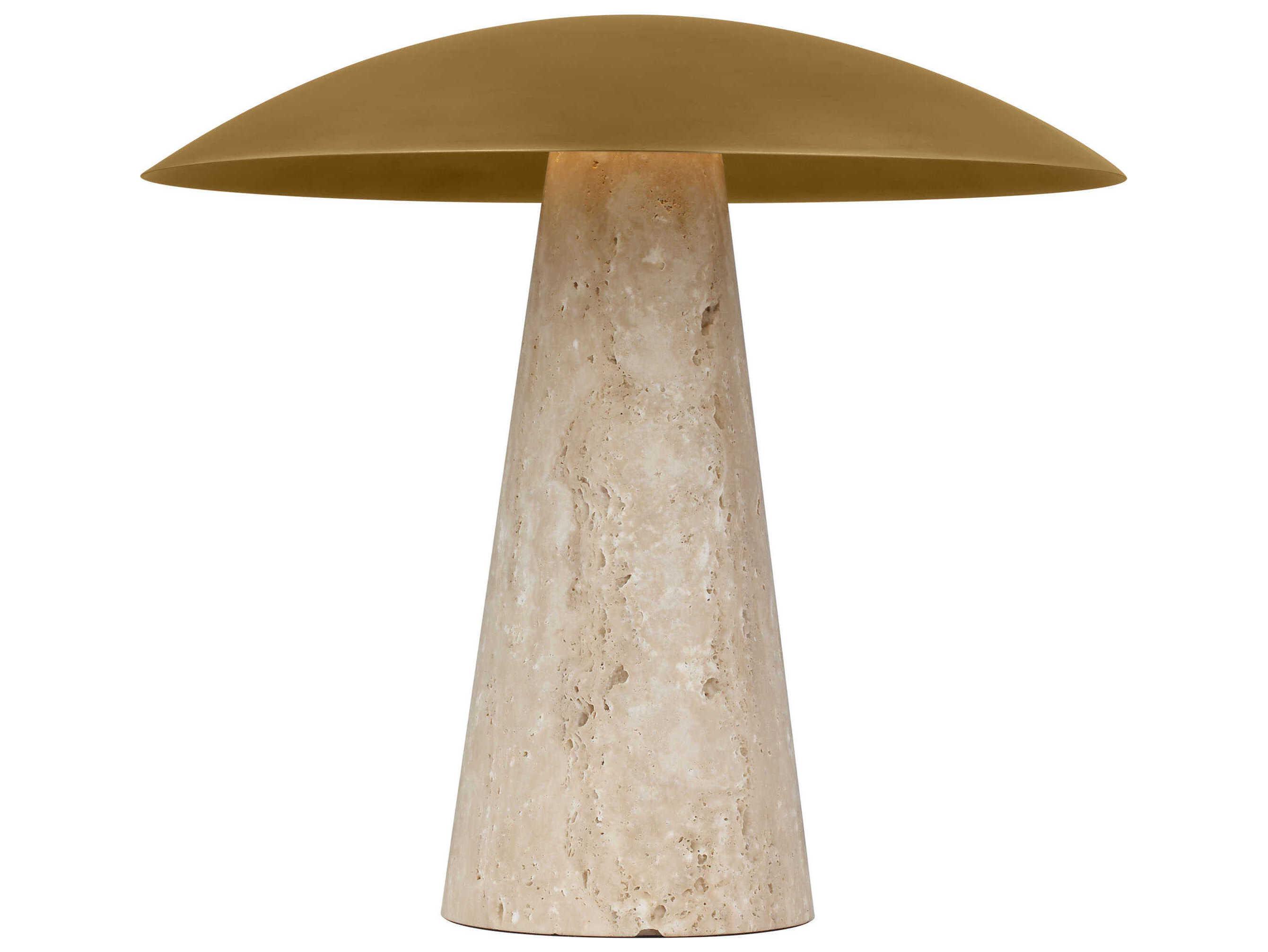 Visual Comfort Modern Aegis Natural Brass natural Travertine Table Lamp