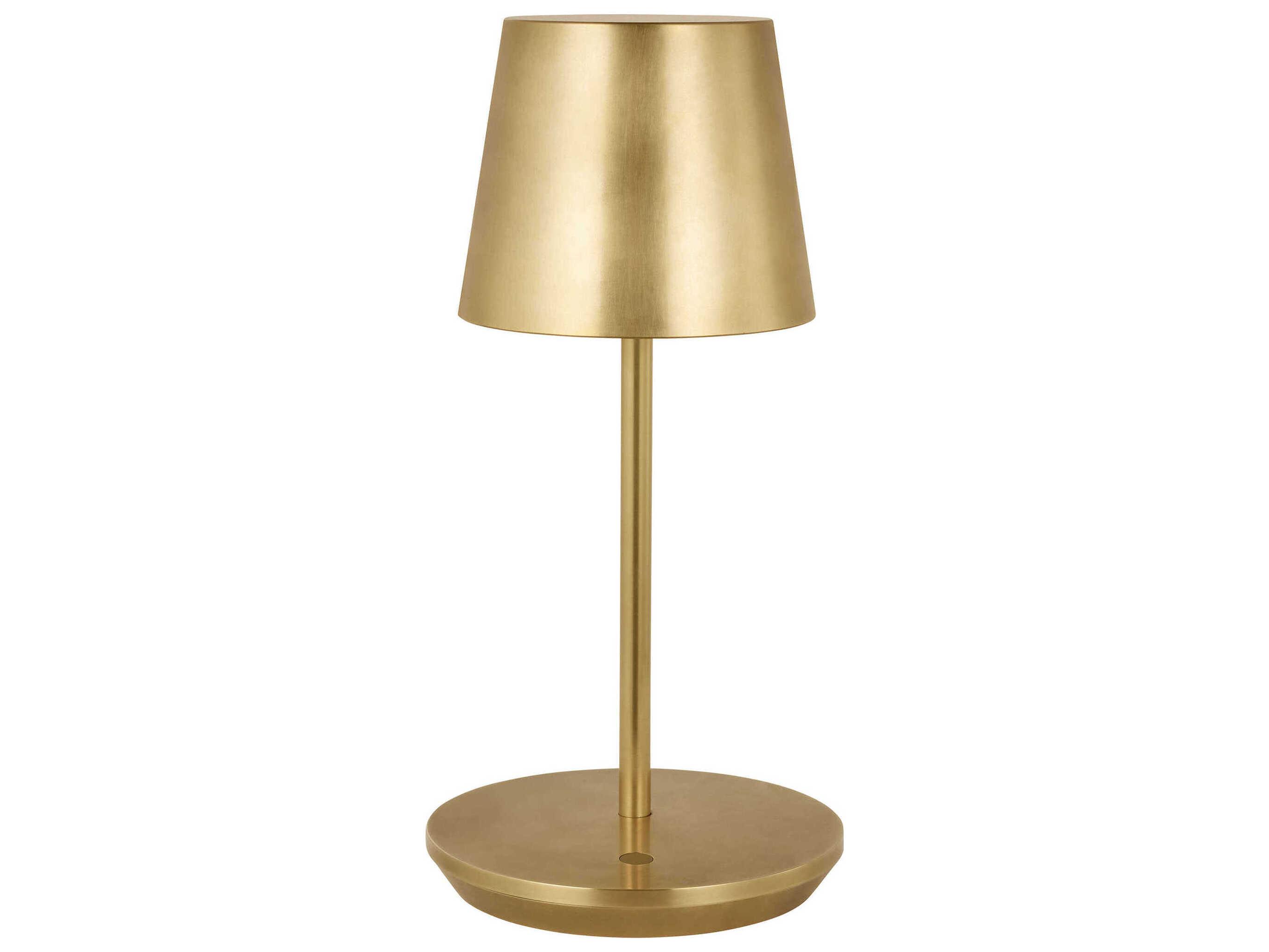 Visual Comfort Modern Nevis Hand Rubbed Antique Brass Table Lamp