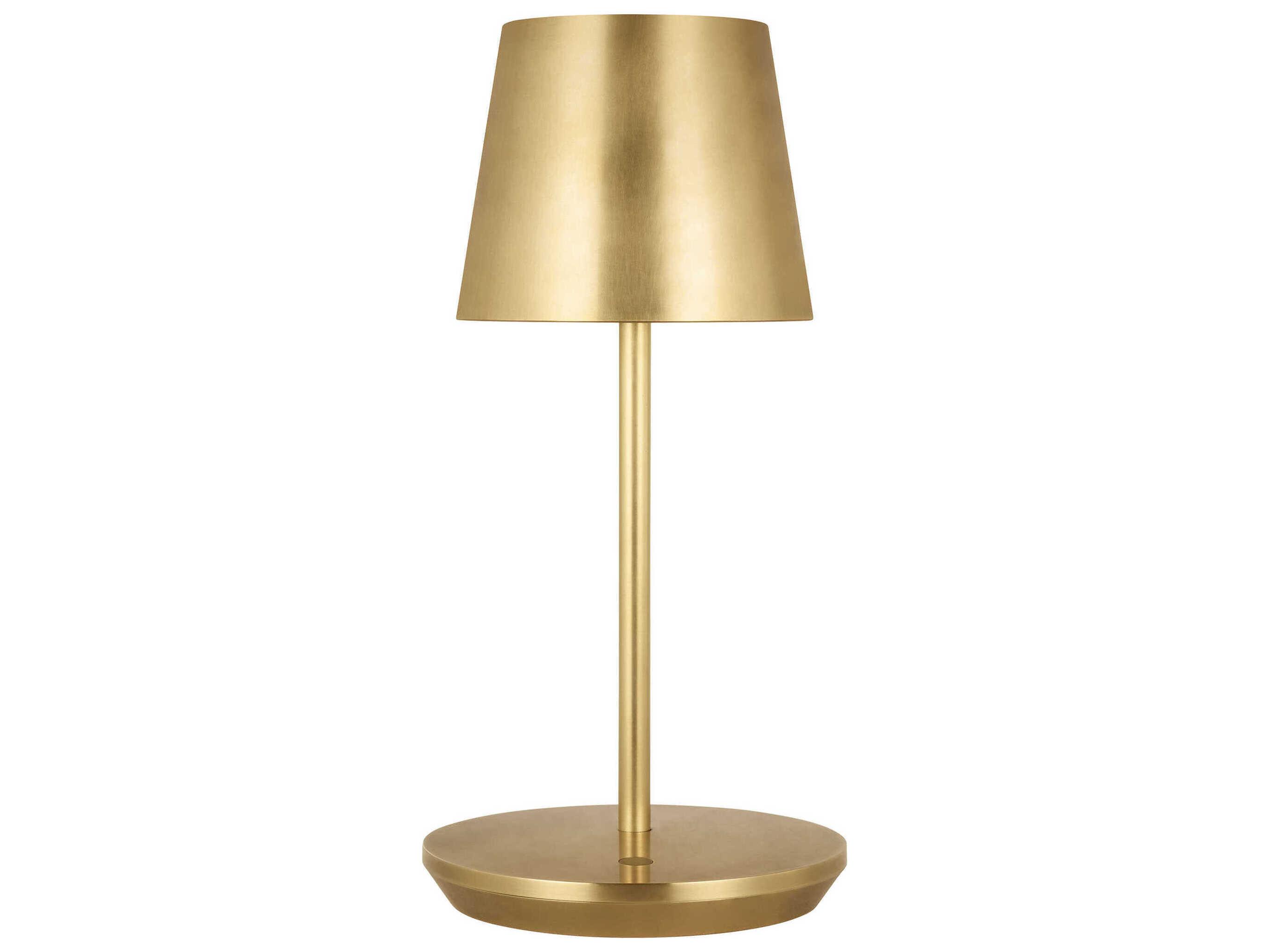 Visual Comfort Modern Nevis Hand Rubbed Antique Brass Table Lamp
