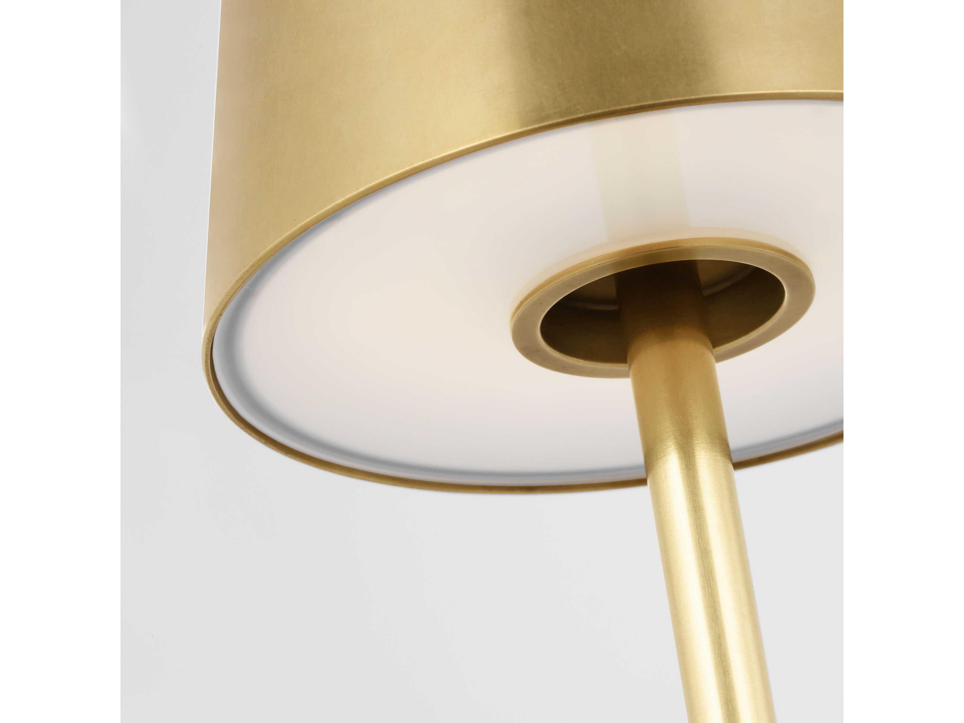 Visual Comfort Modern Nevis Hand Rubbed Antique Brass Table Lamp