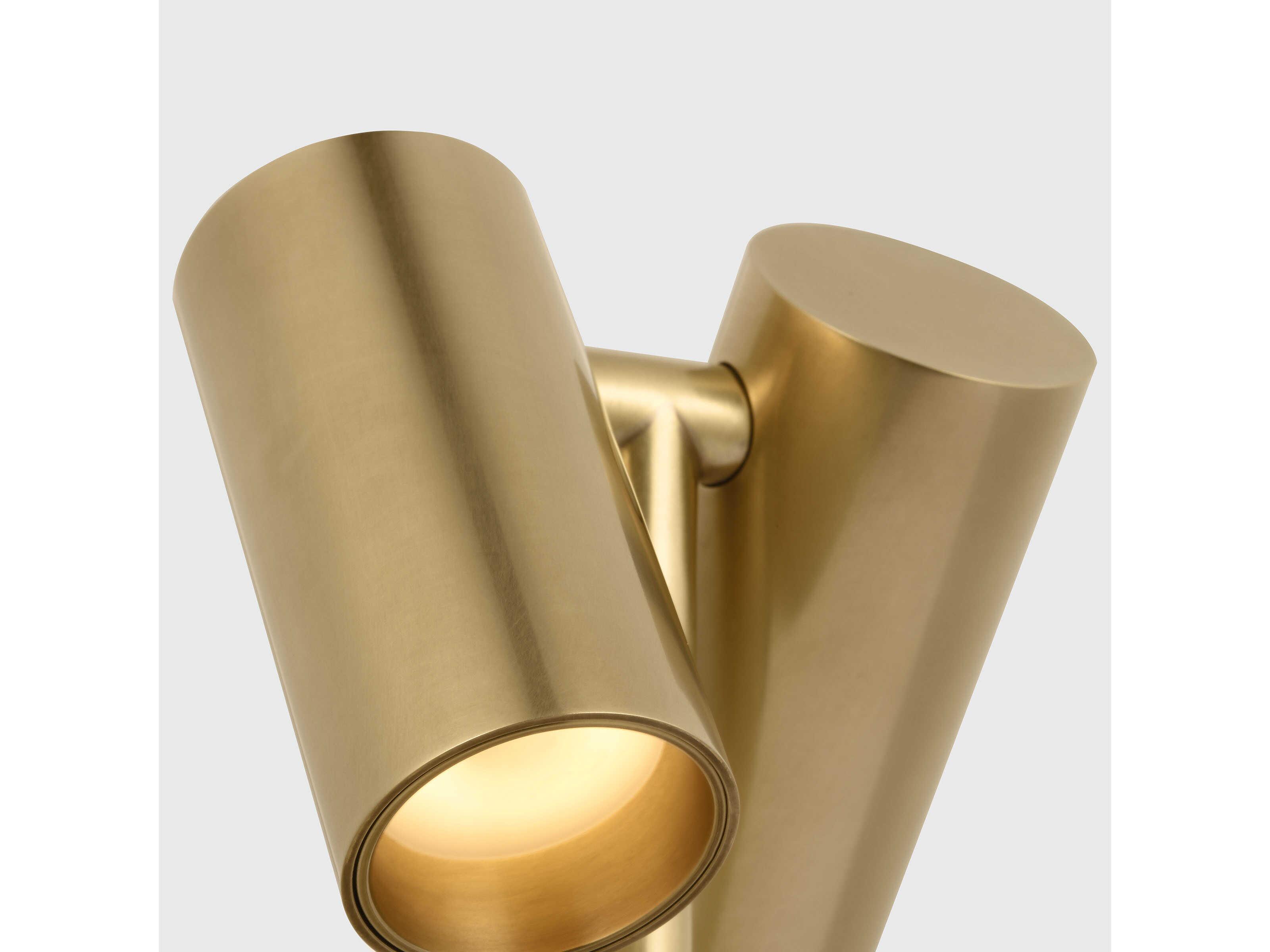 Visual Comfort Modern Doppia Hand Rubbed Antique Brass Table Lamp