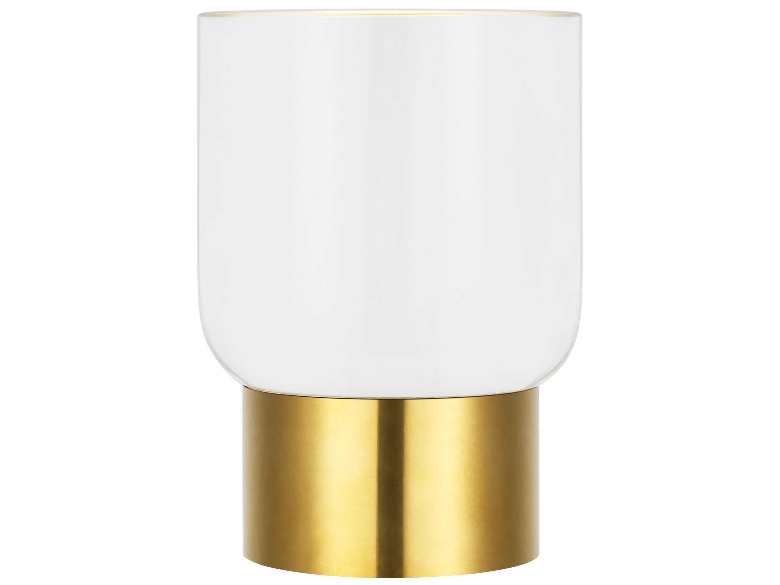 Visual Comfort Modern Caspe Hand Rubbed Antique Brass Table Lamp