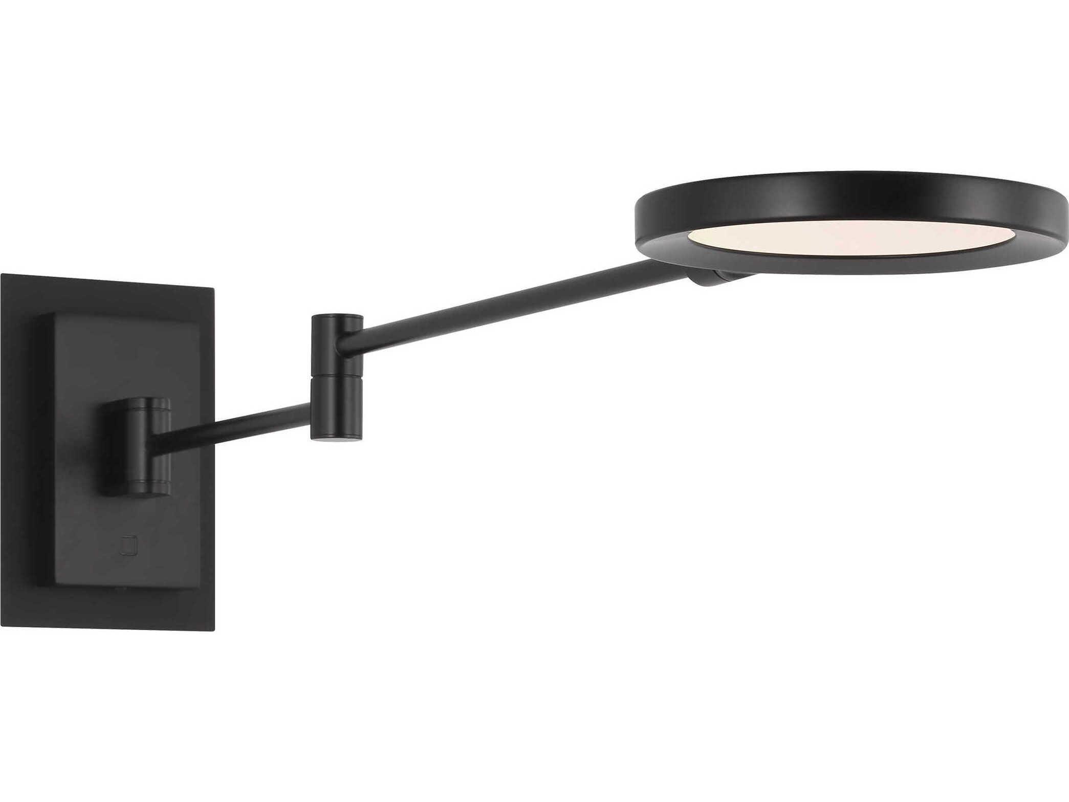 Visual Comfort Modern Spectica 1-Light Matte Black Swing Wall Sconce