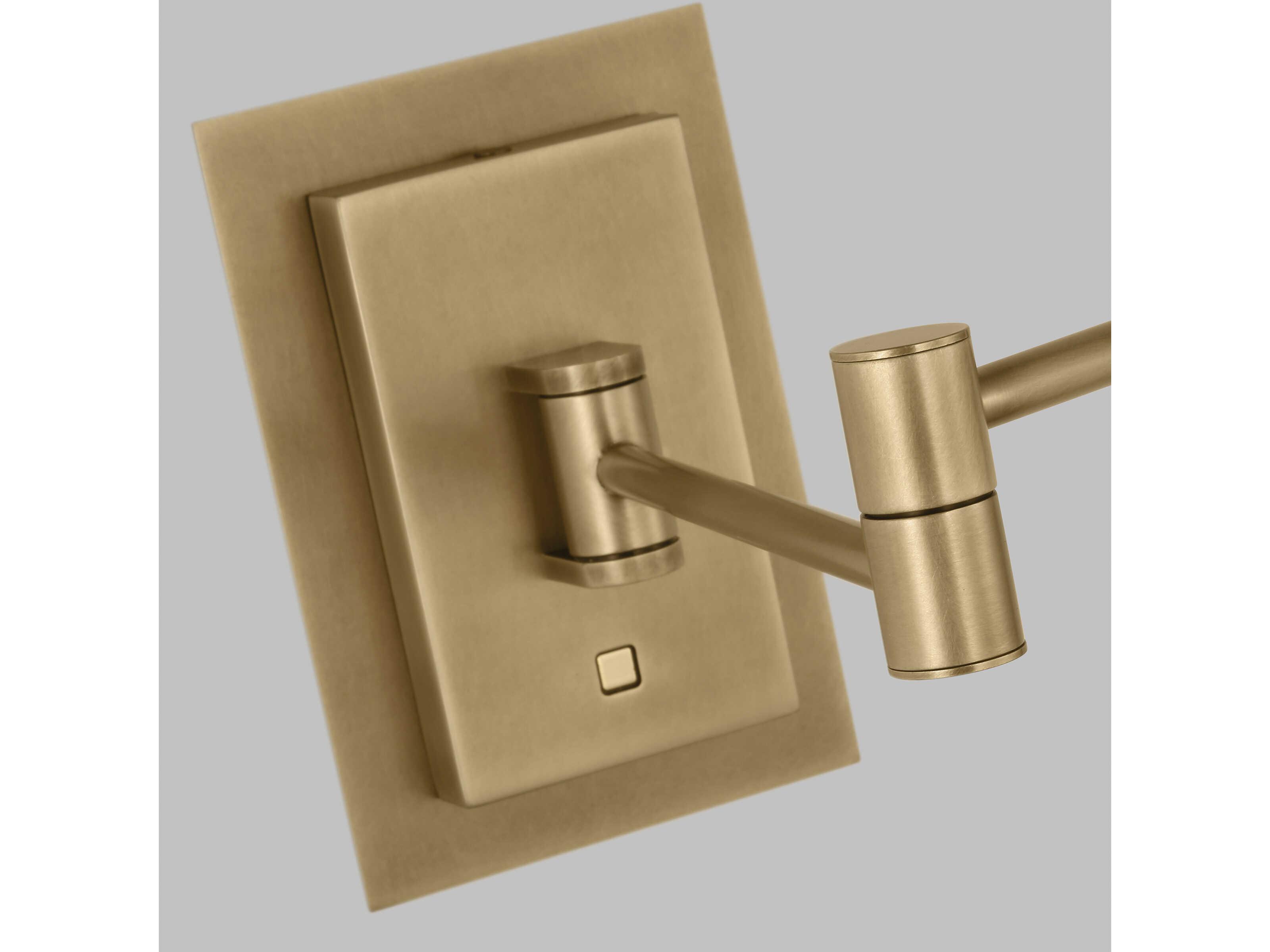 Visual Comfort Modern Spectica 1-Light Plated Brass Swing Wall Sconce