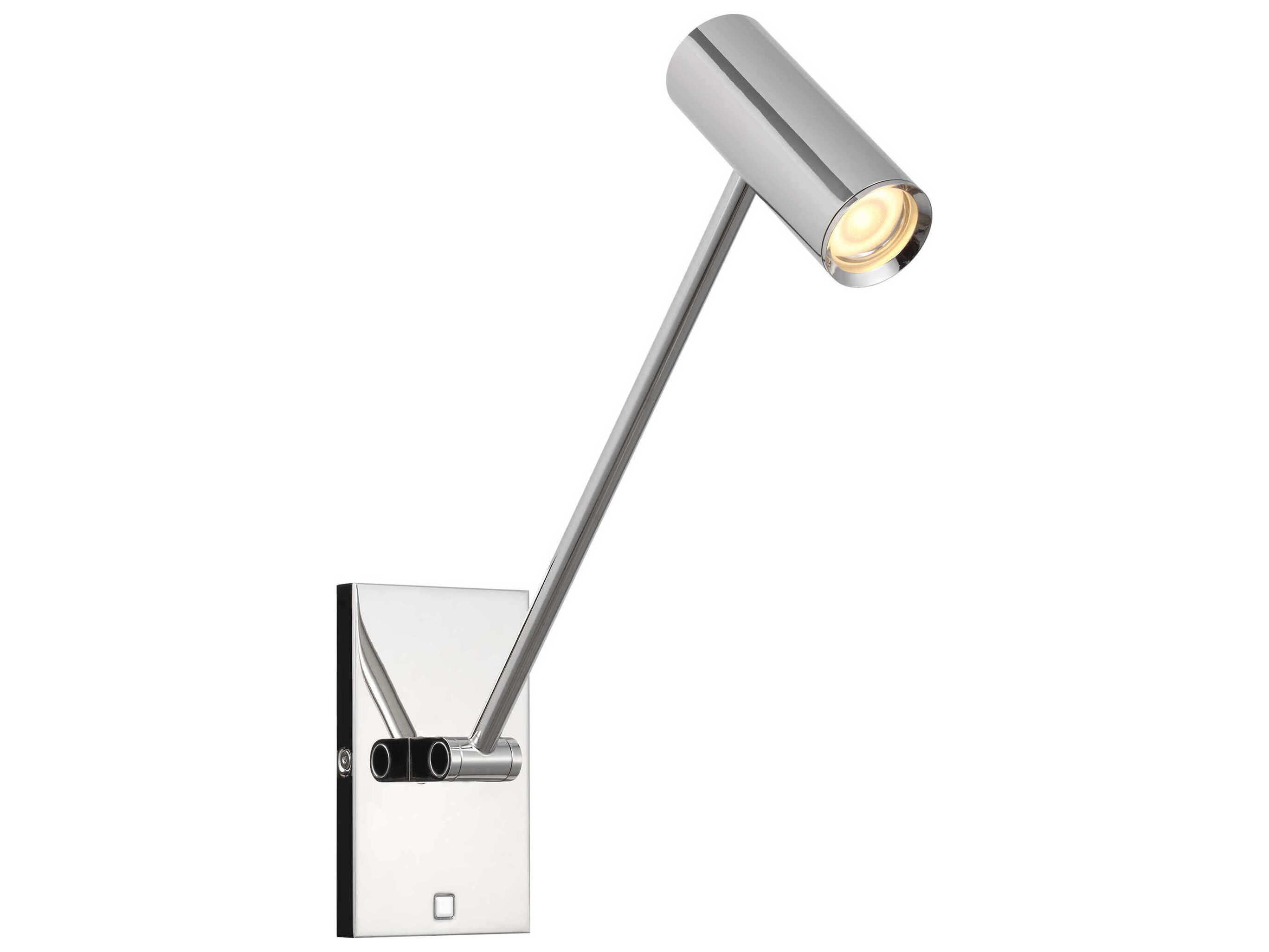 Visual Comfort Modern Ponte 1-Light Polished Nickel Silver Swing Wall Sconce