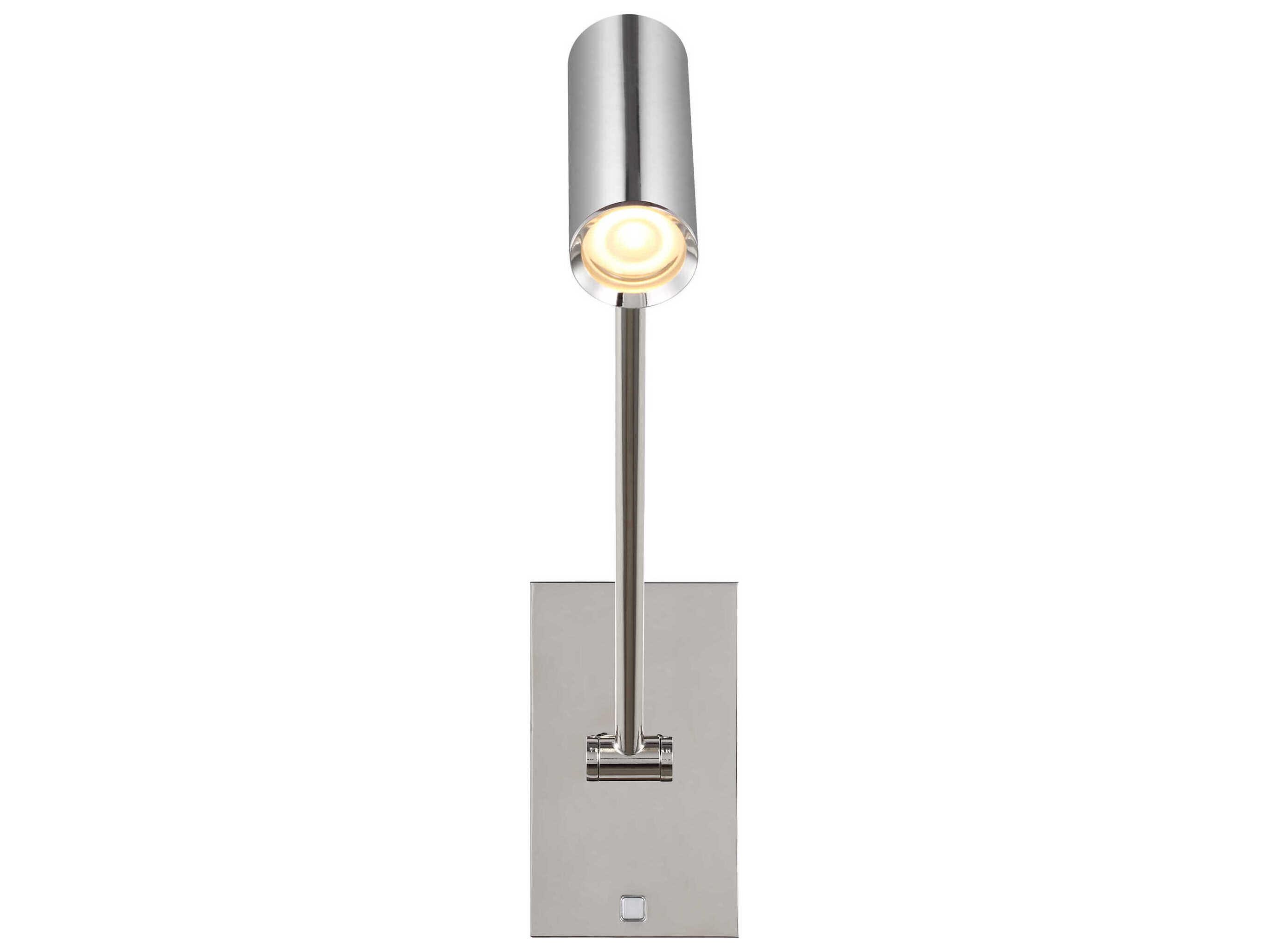 Visual Comfort Modern Ponte 1-Light Polished Nickel Silver Swing Wall Sconce
