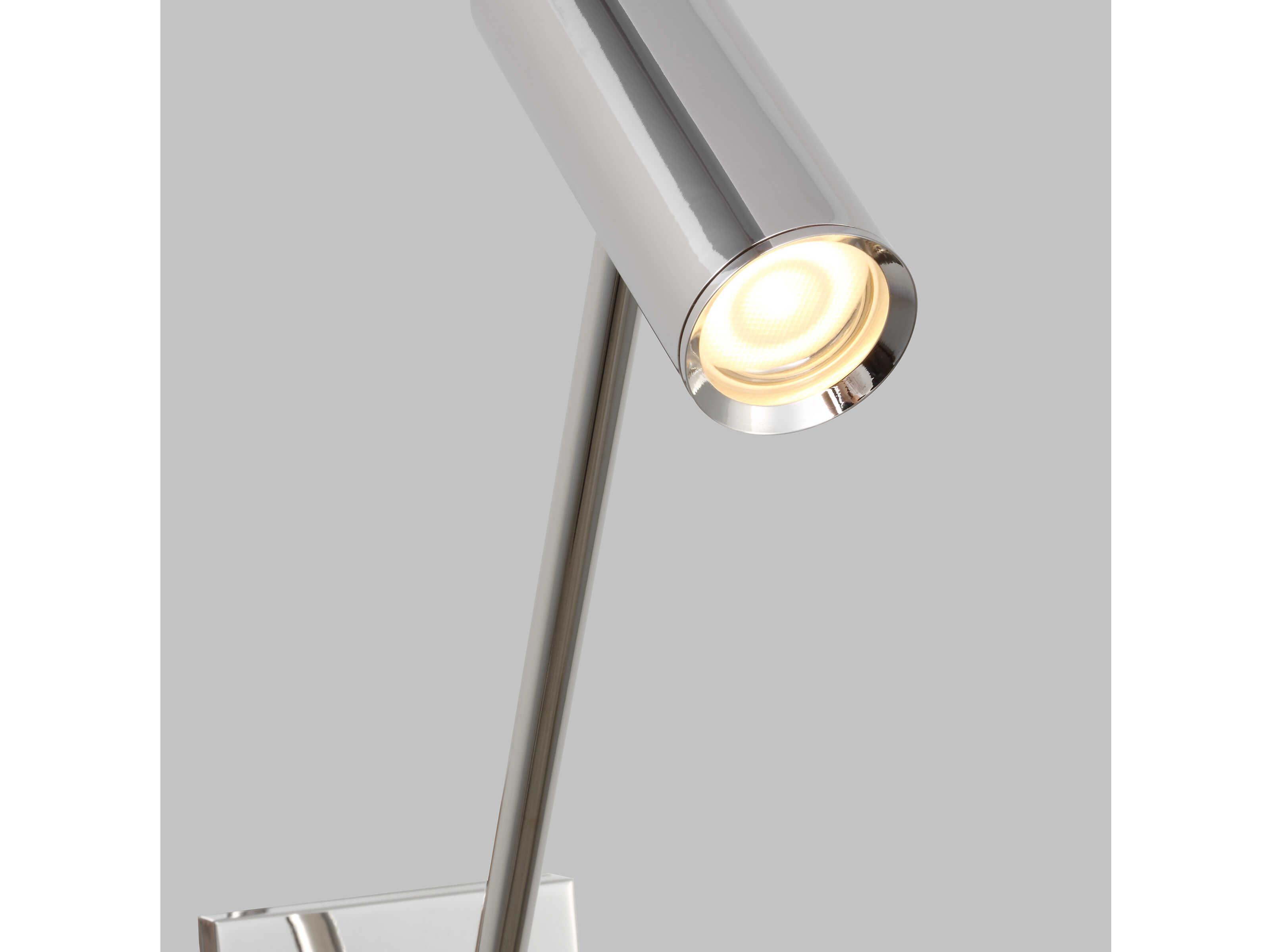 Visual Comfort Modern Ponte 1-Light Polished Nickel Silver Swing Wall Sconce