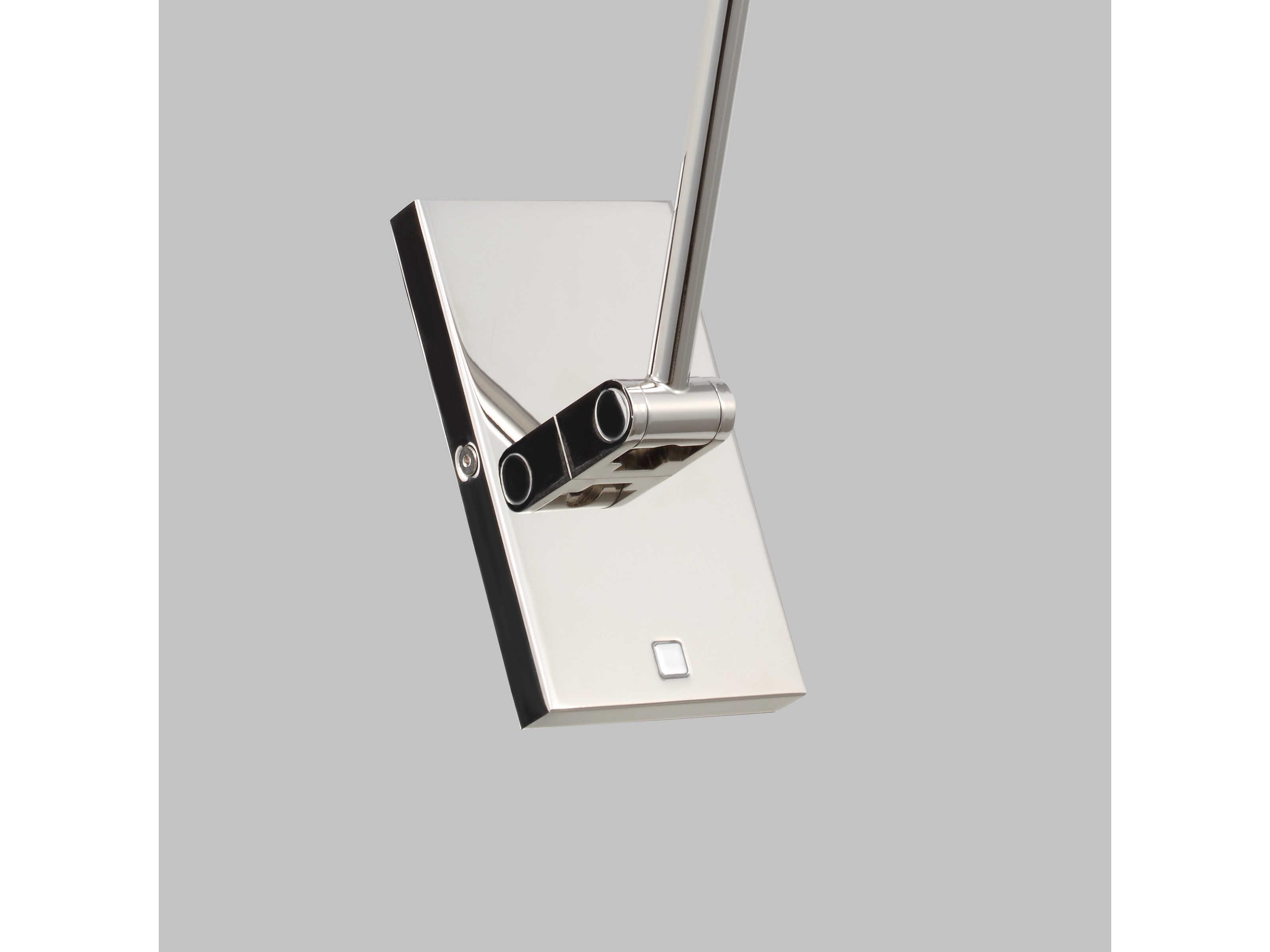 Visual Comfort Modern Ponte 1-Light Polished Nickel Silver Swing Wall Sconce