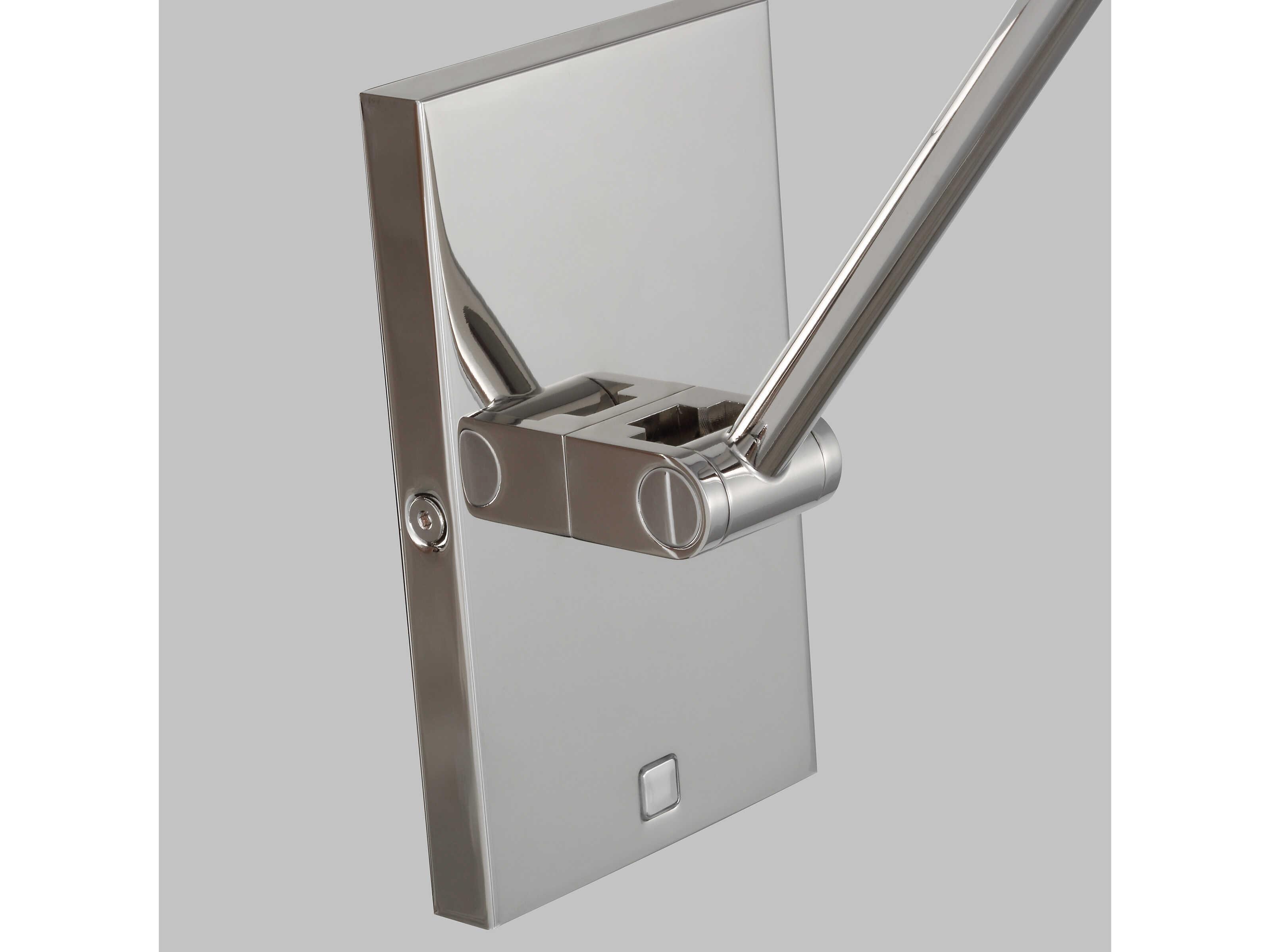 Visual Comfort Modern Ponte 1-Light Polished Nickel Silver Swing Wall Sconce