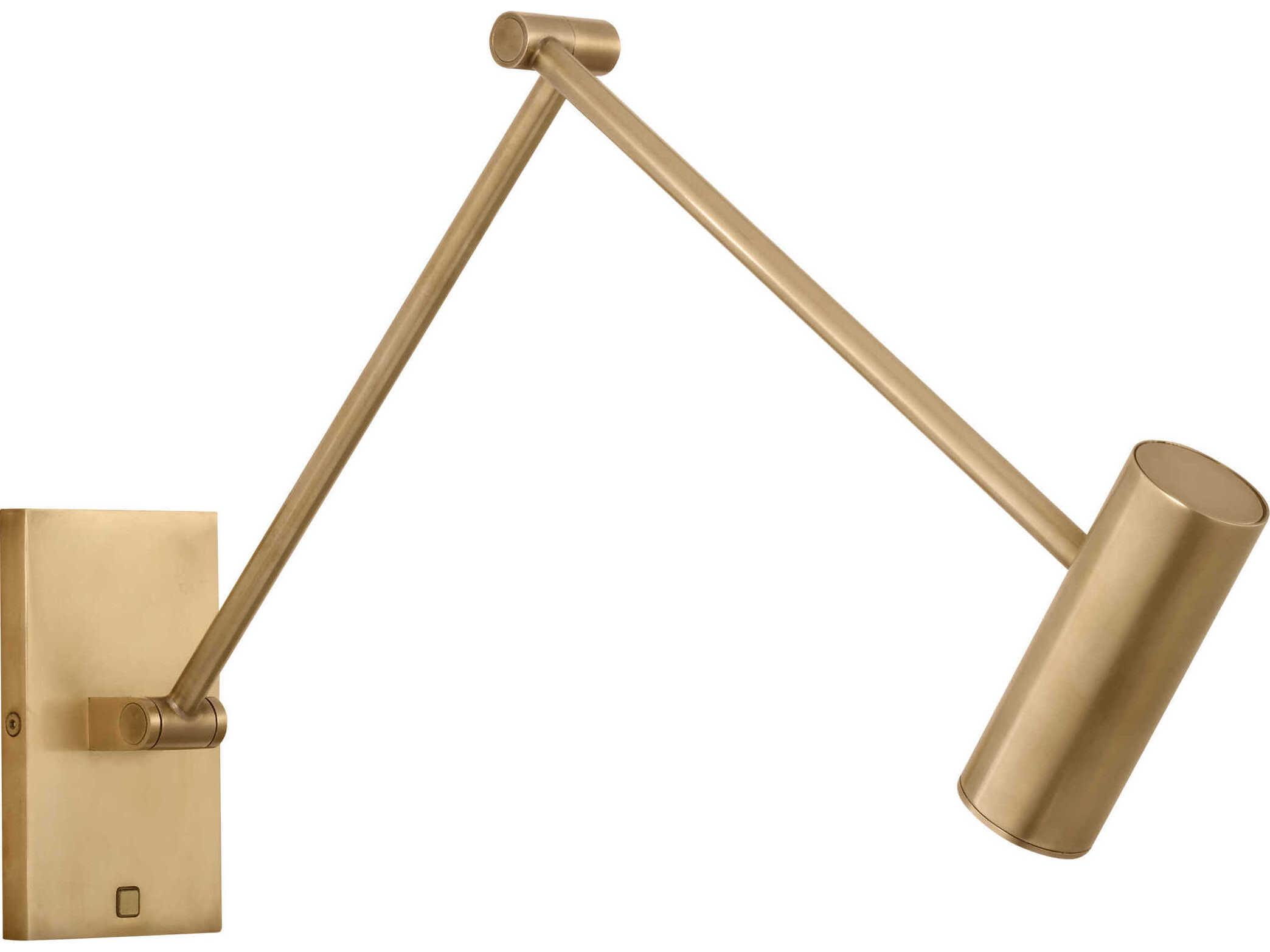 Visual Comfort Modern Ponte 1-Light Hand Rubbed Antique Brass Swing Wall Sconce