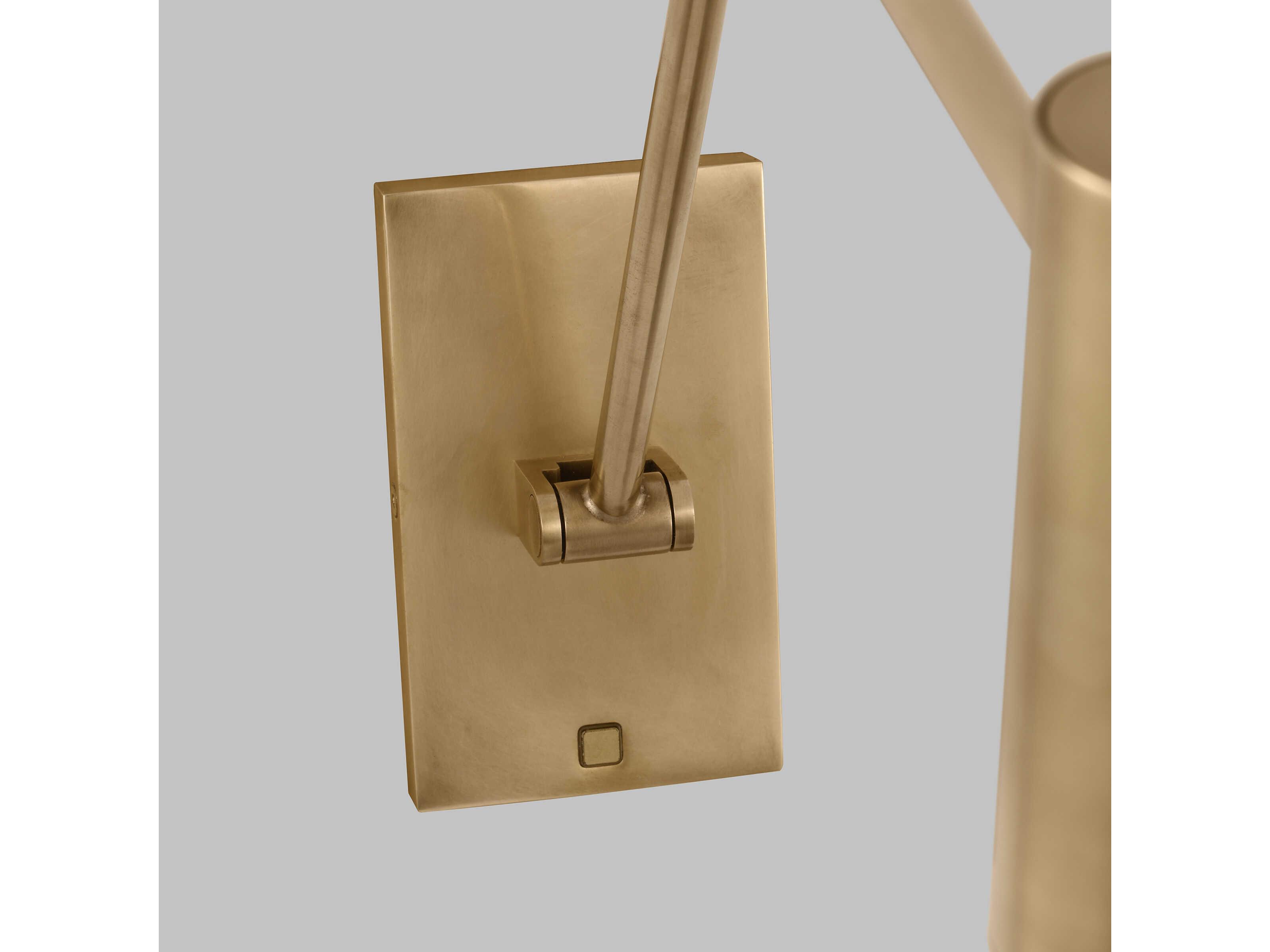 Visual Comfort Modern Ponte 1-Light Hand Rubbed Antique Brass Swing Wall Sconce