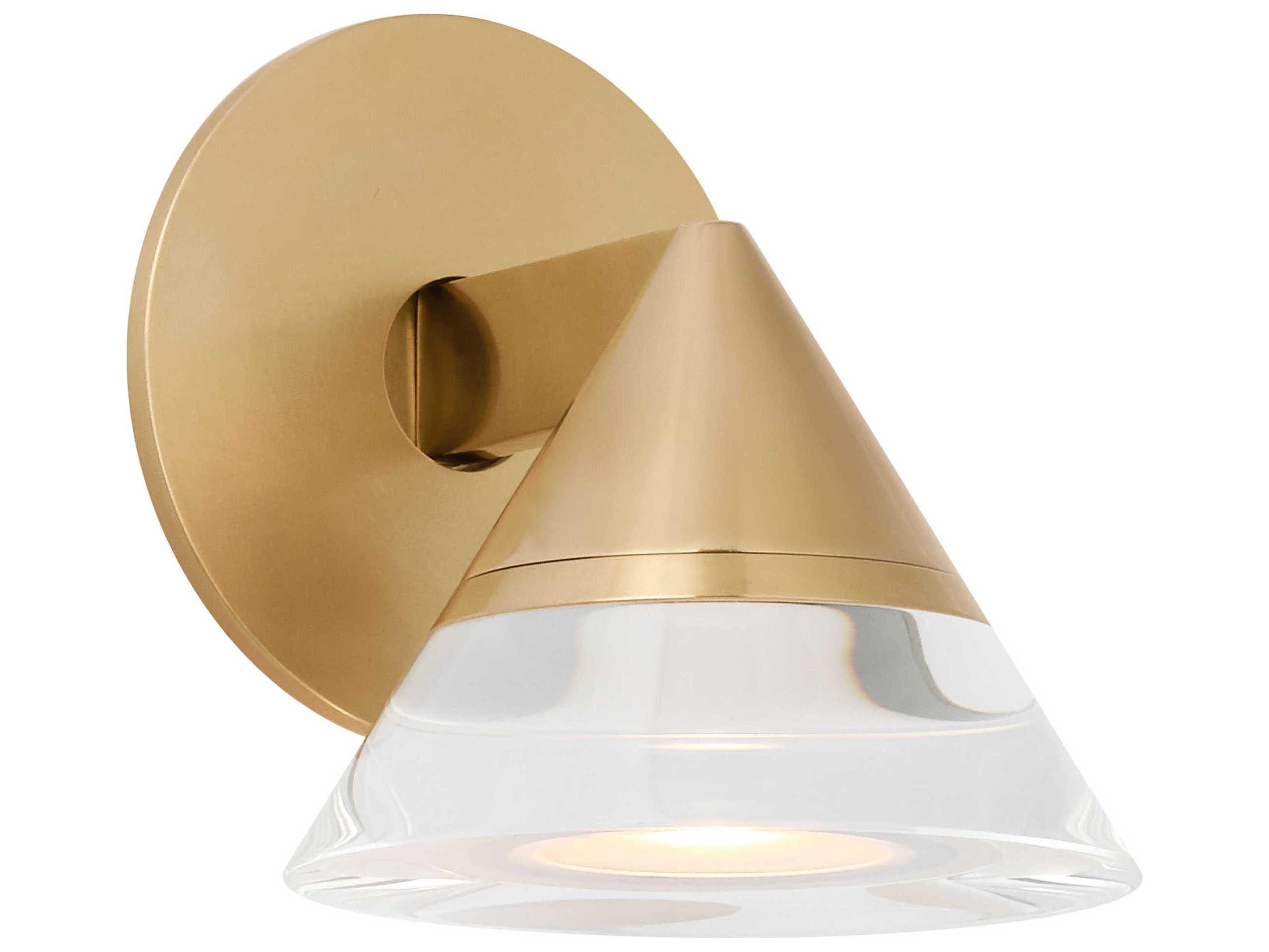 Visual Comfort Modern Midrand 1-Light Brass Wall Sconce