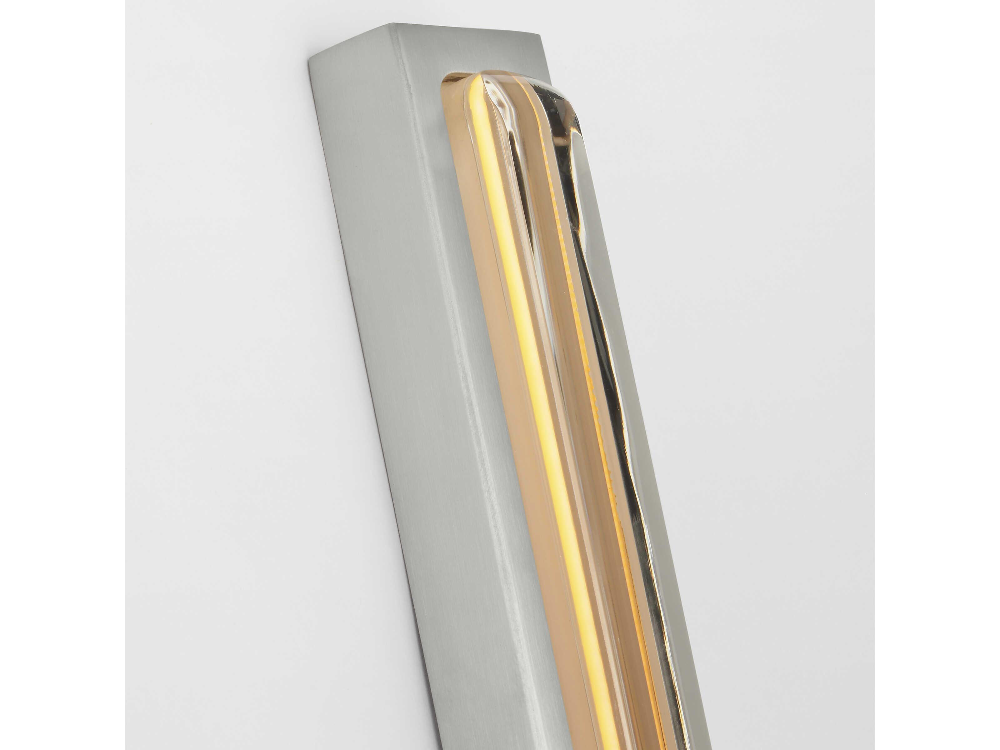 Visual Comfort Modern Bloccare 1-Light Satin Nickel Vanity Light