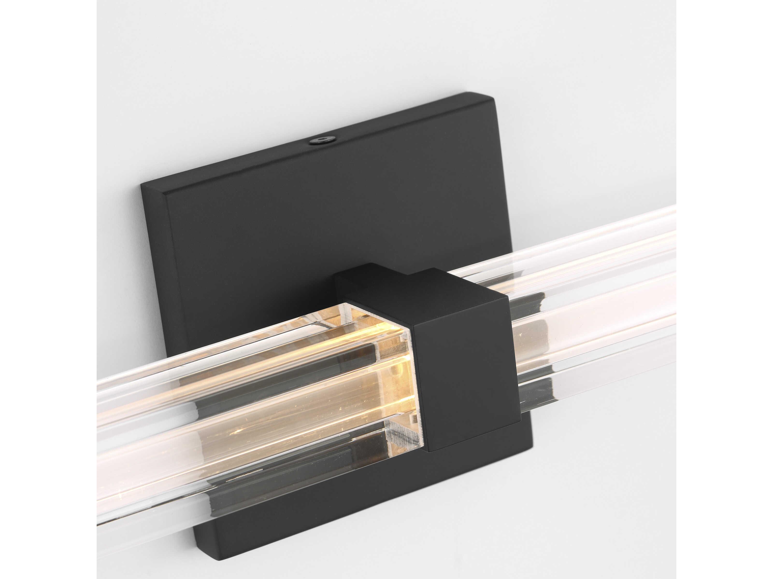 Visual Comfort Modern Reiya 1-Light Nightshade Black Vanity Light