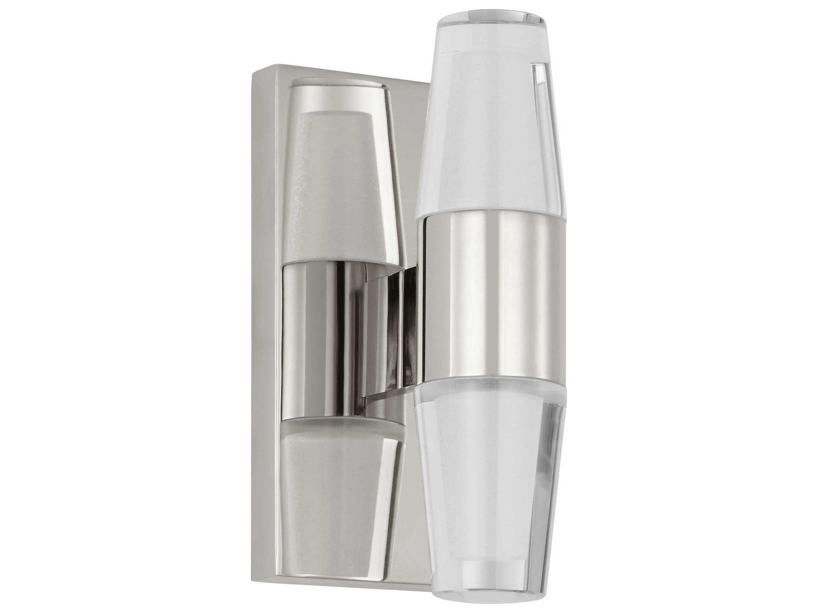 Visual Comfort Modern Lassell 2-Light Polished Nickel Wall Sconce