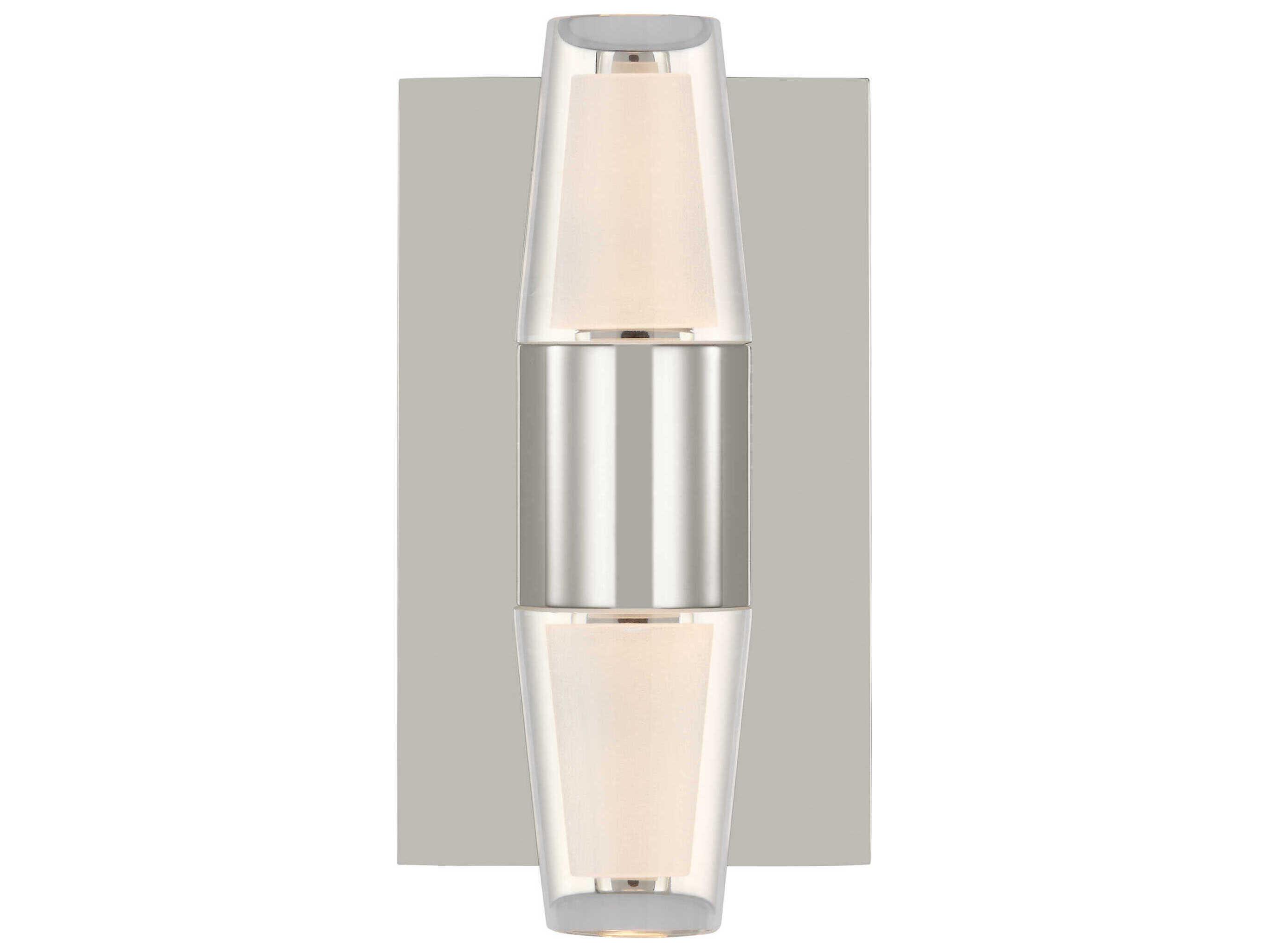 Visual Comfort Modern Lassell 2-Light Polished Nickel Wall Sconce
