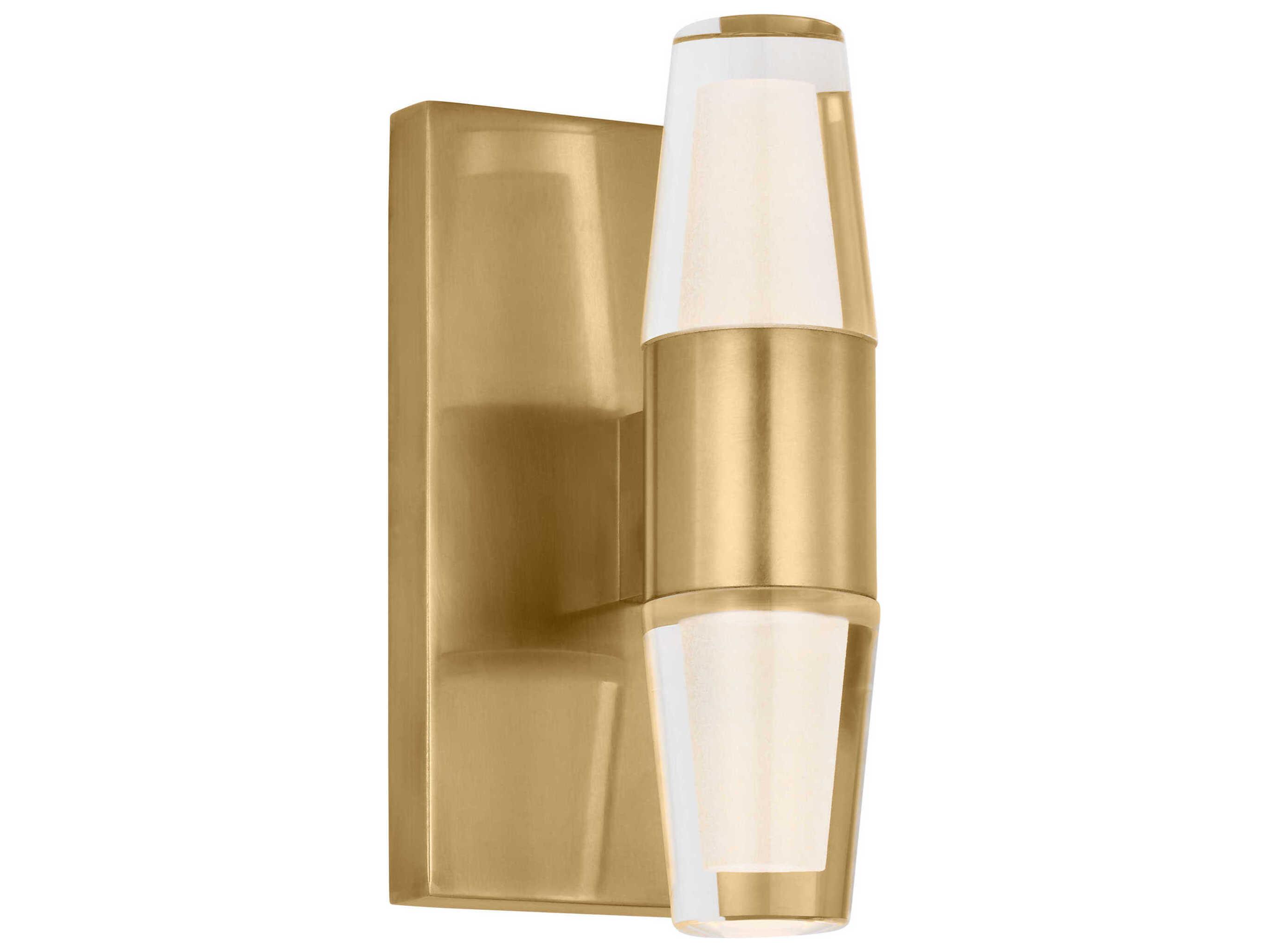 Visual Comfort Modern Lassell 2-Light Natural Brass Wall Sconce