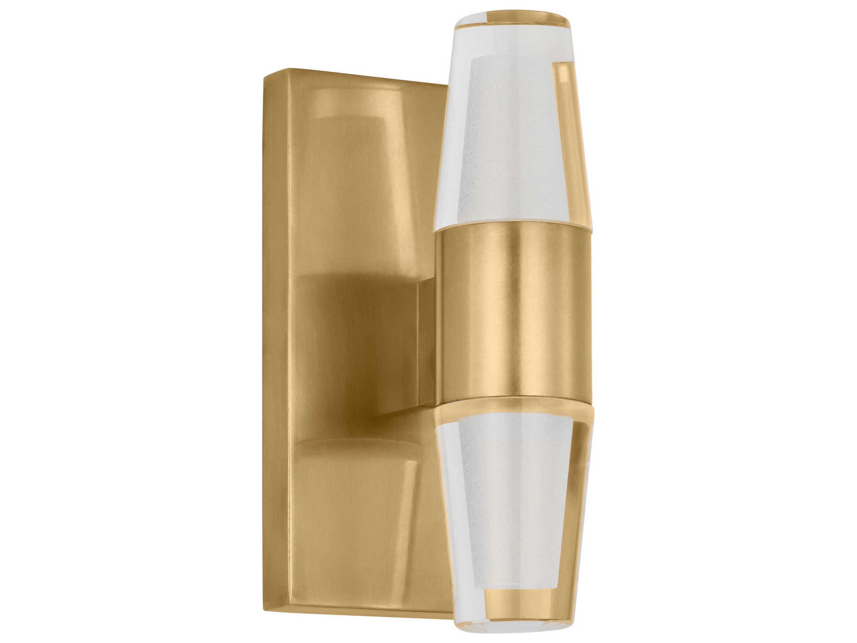 Visual Comfort Modern Lassell 2-Light Natural Brass Wall Sconce