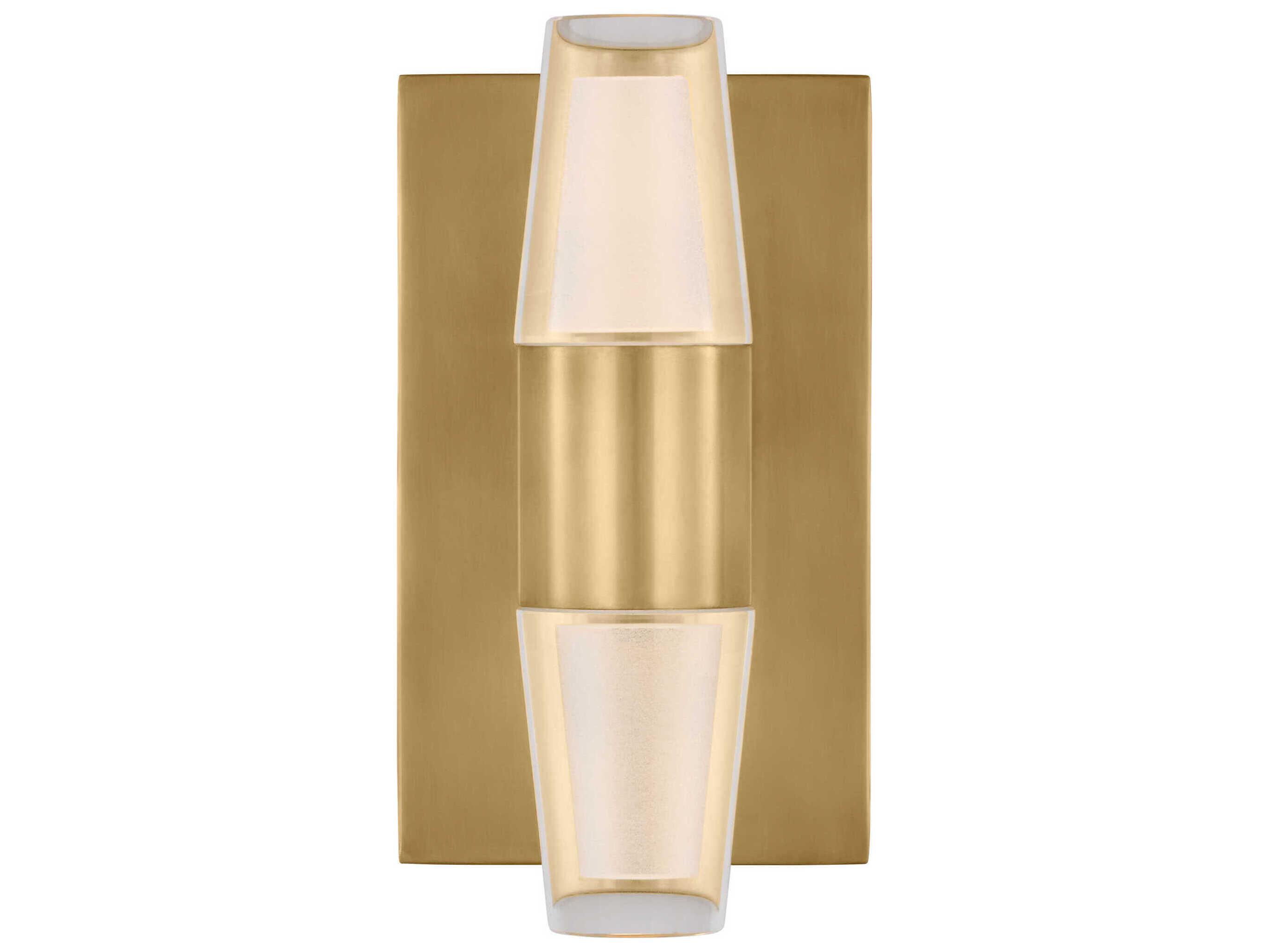 Visual Comfort Modern Lassell 2-Light Natural Brass Wall Sconce