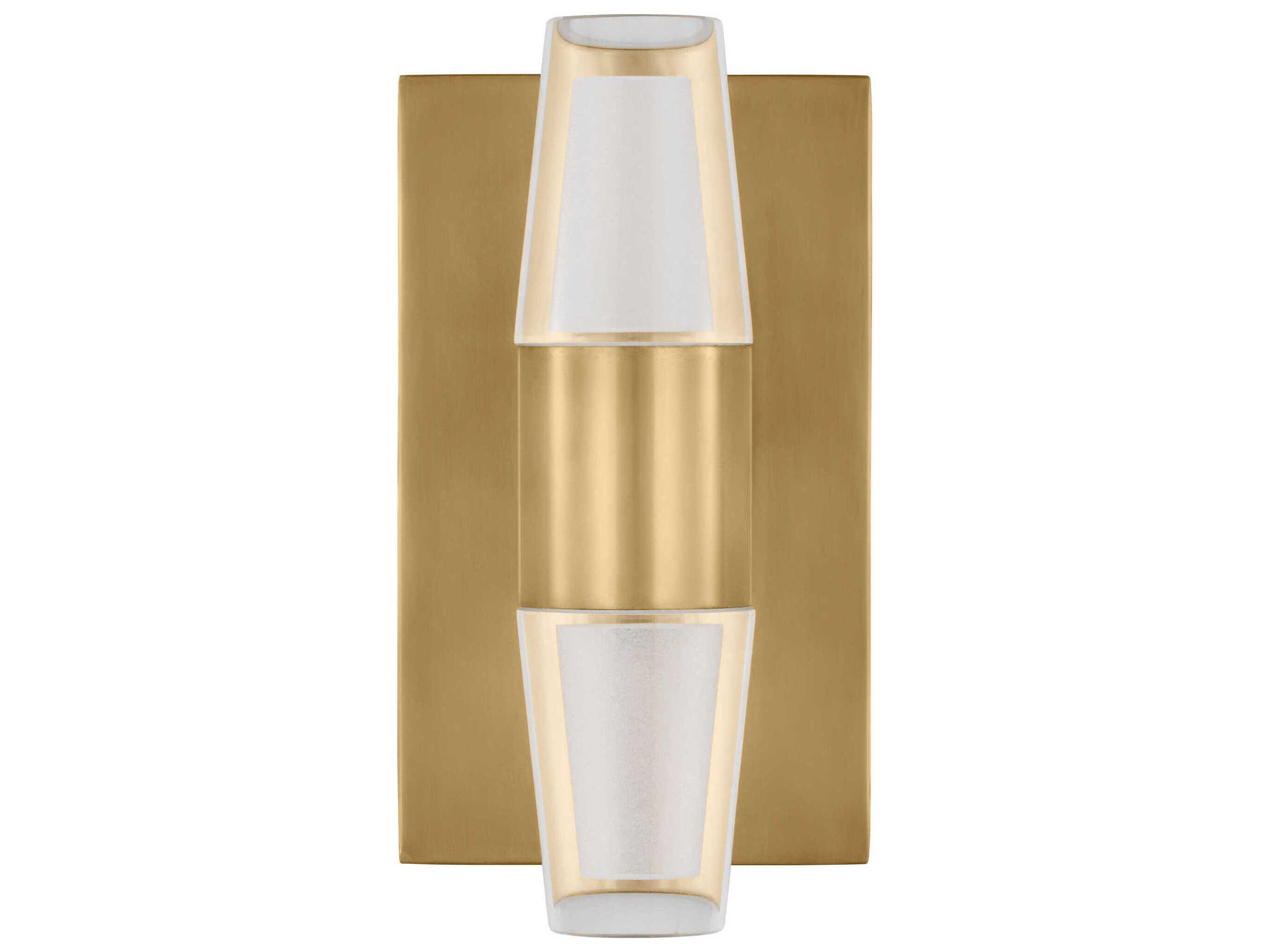 Visual Comfort Modern Lassell 2-Light Natural Brass Wall Sconce