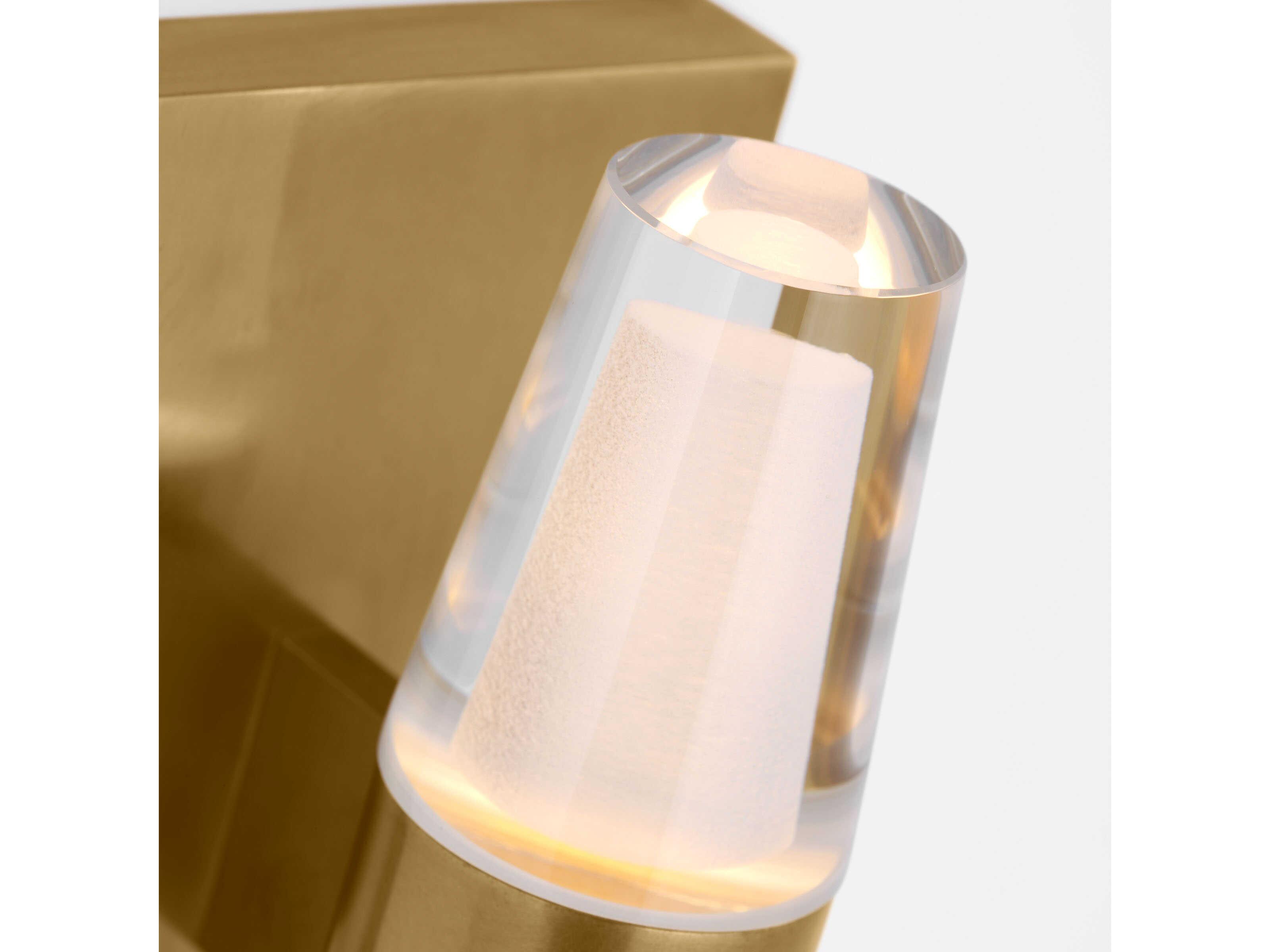 Visual Comfort Modern Lassell 2-Light Natural Brass Wall Sconce