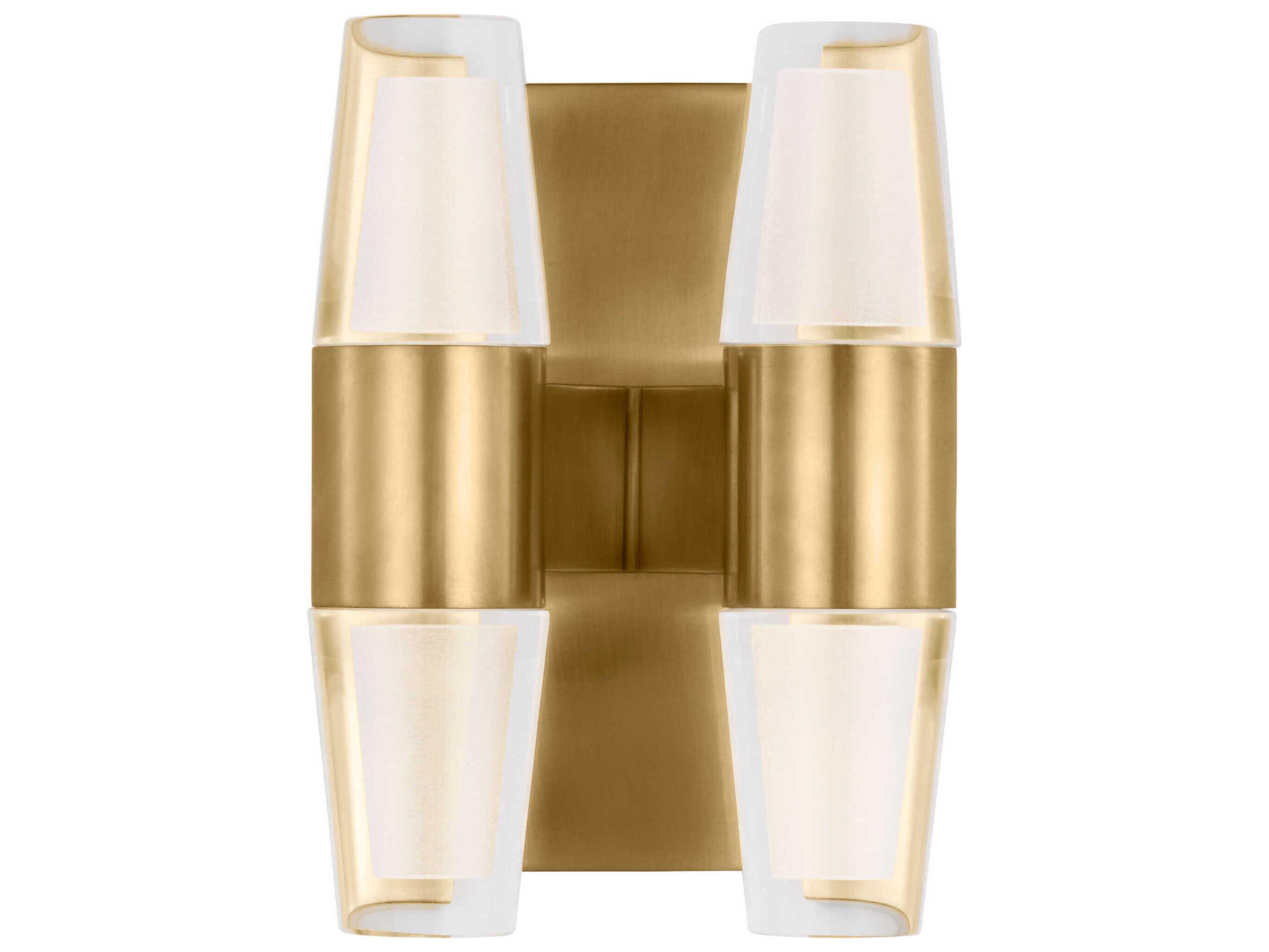 Visual Comfort Modern Lassell 4-Light Natural Brass Wall Sconce