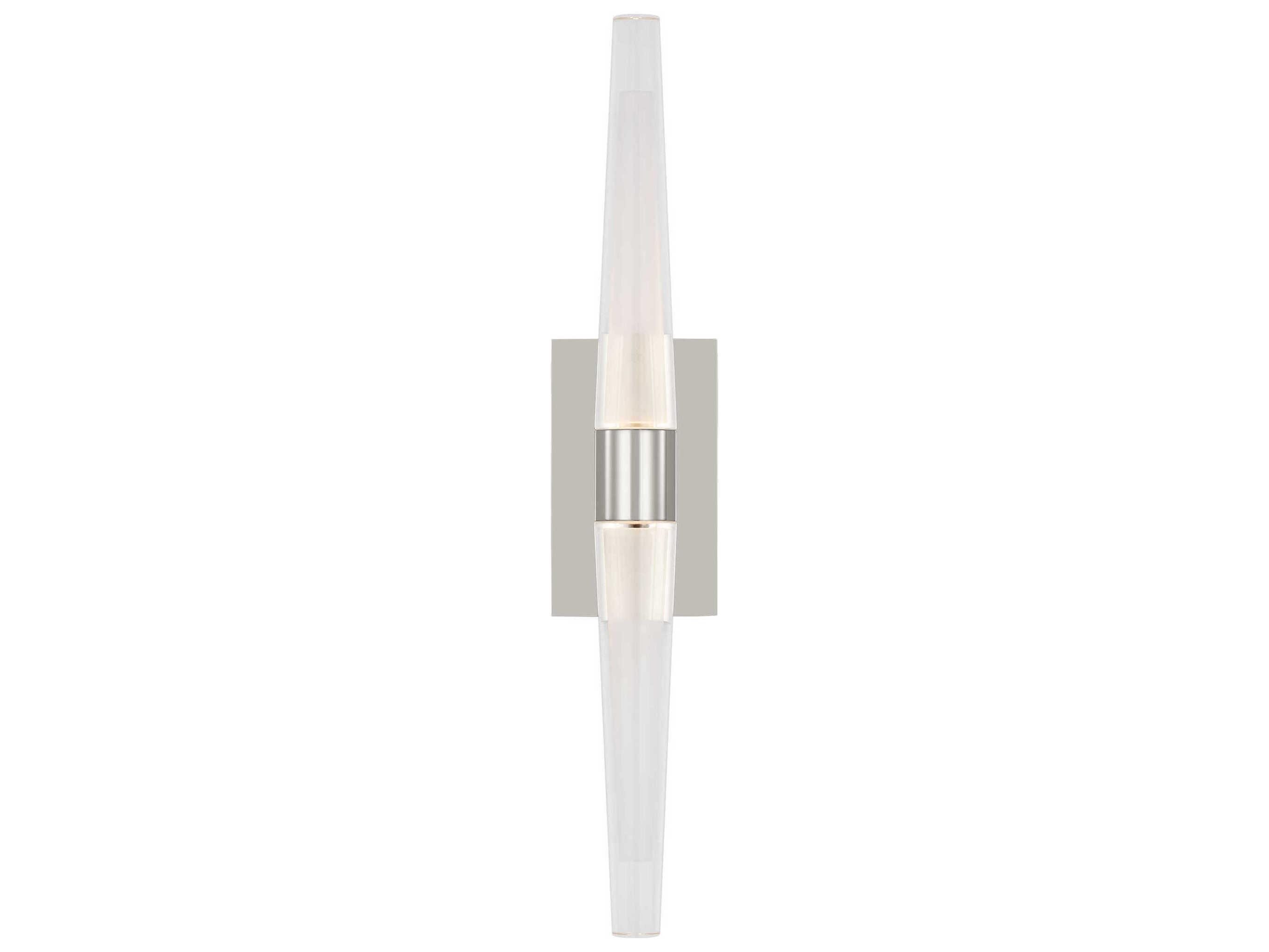 Visual Comfort Modern Lassell 2-Light Polished Nickel Wall Sconce