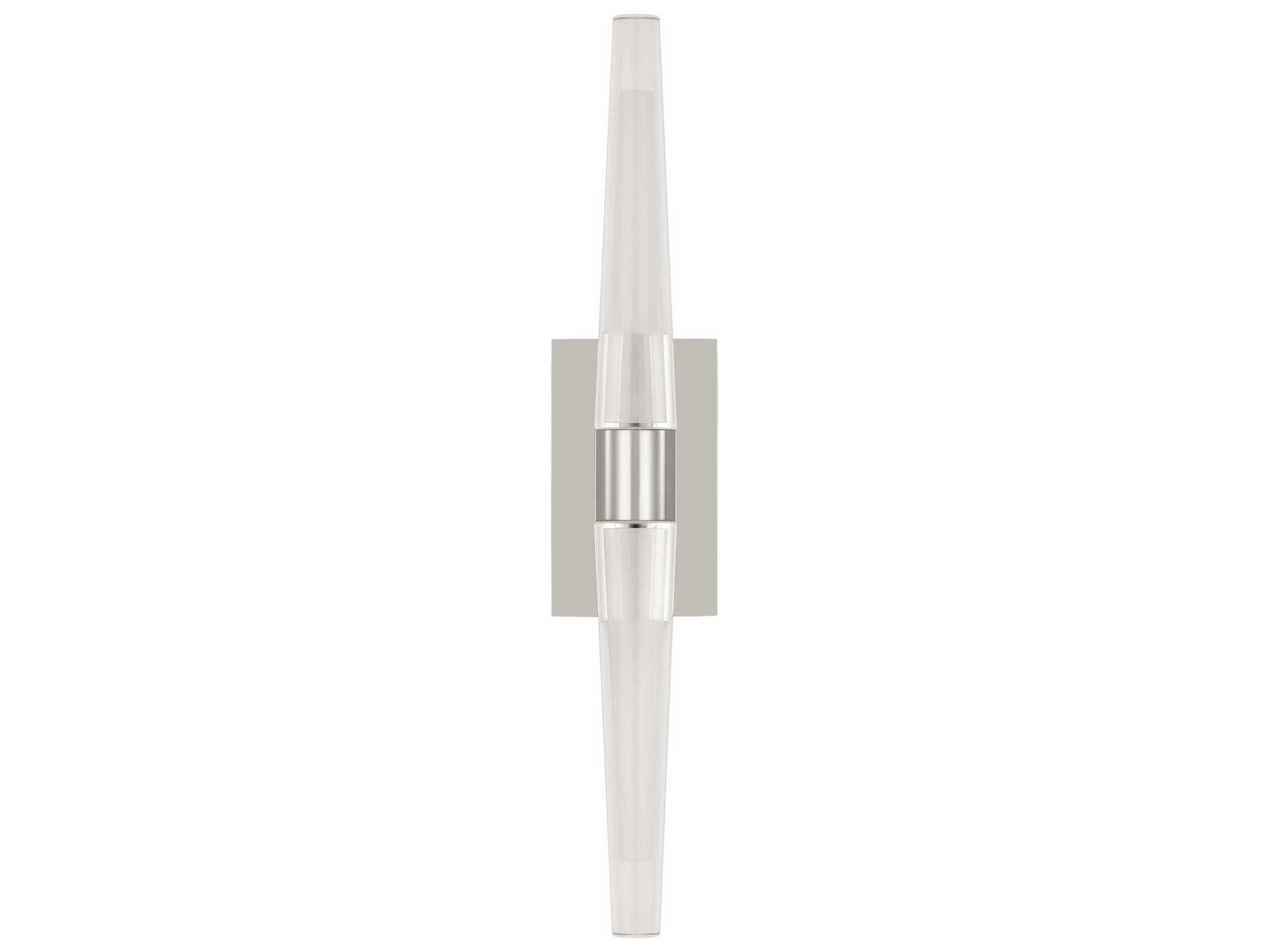 Visual Comfort Modern Lassell 2-Light Polished Nickel Wall Sconce
