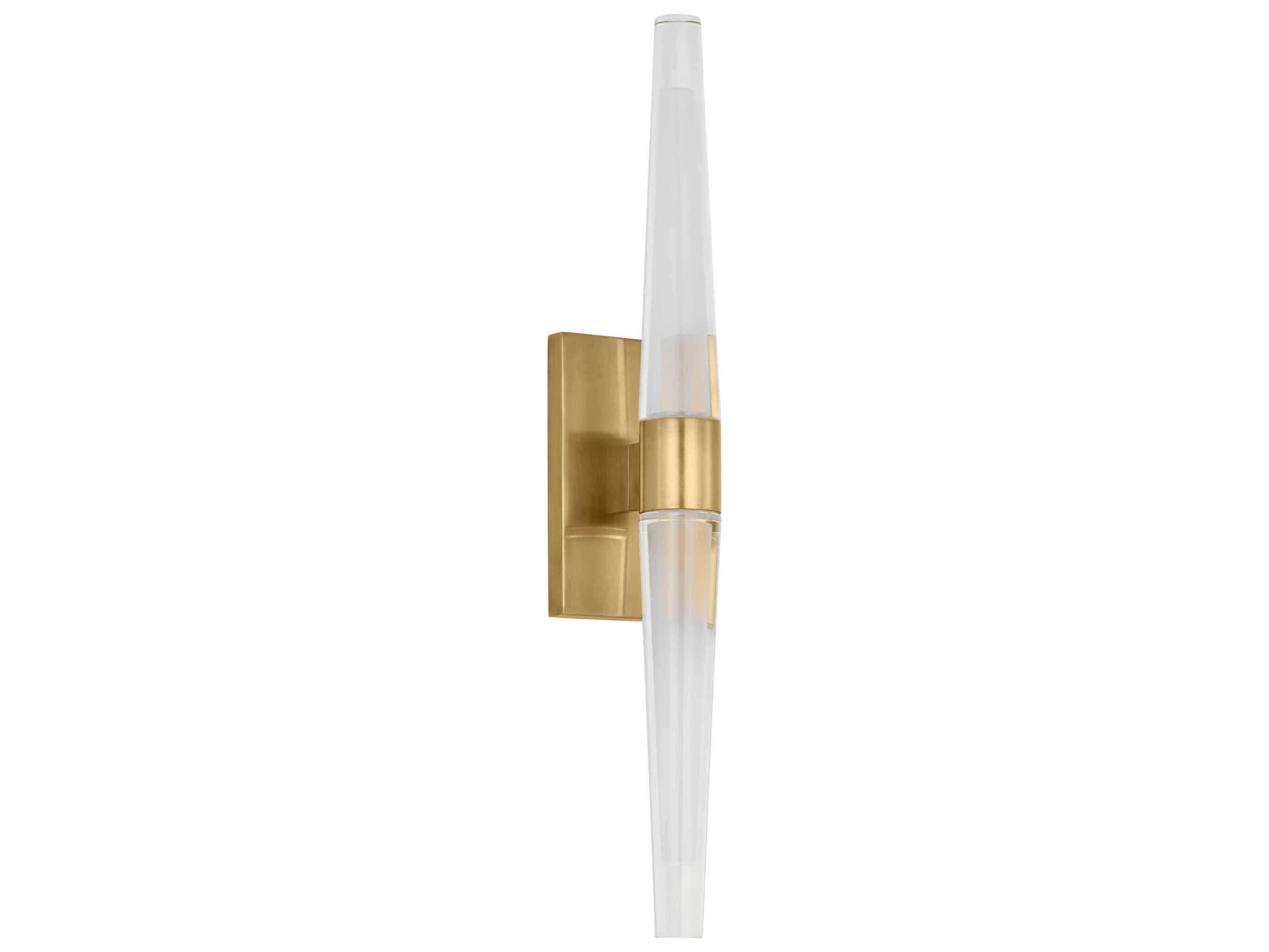 Visual Comfort Modern Lassell 2-Light Natural Brass Wall Sconce