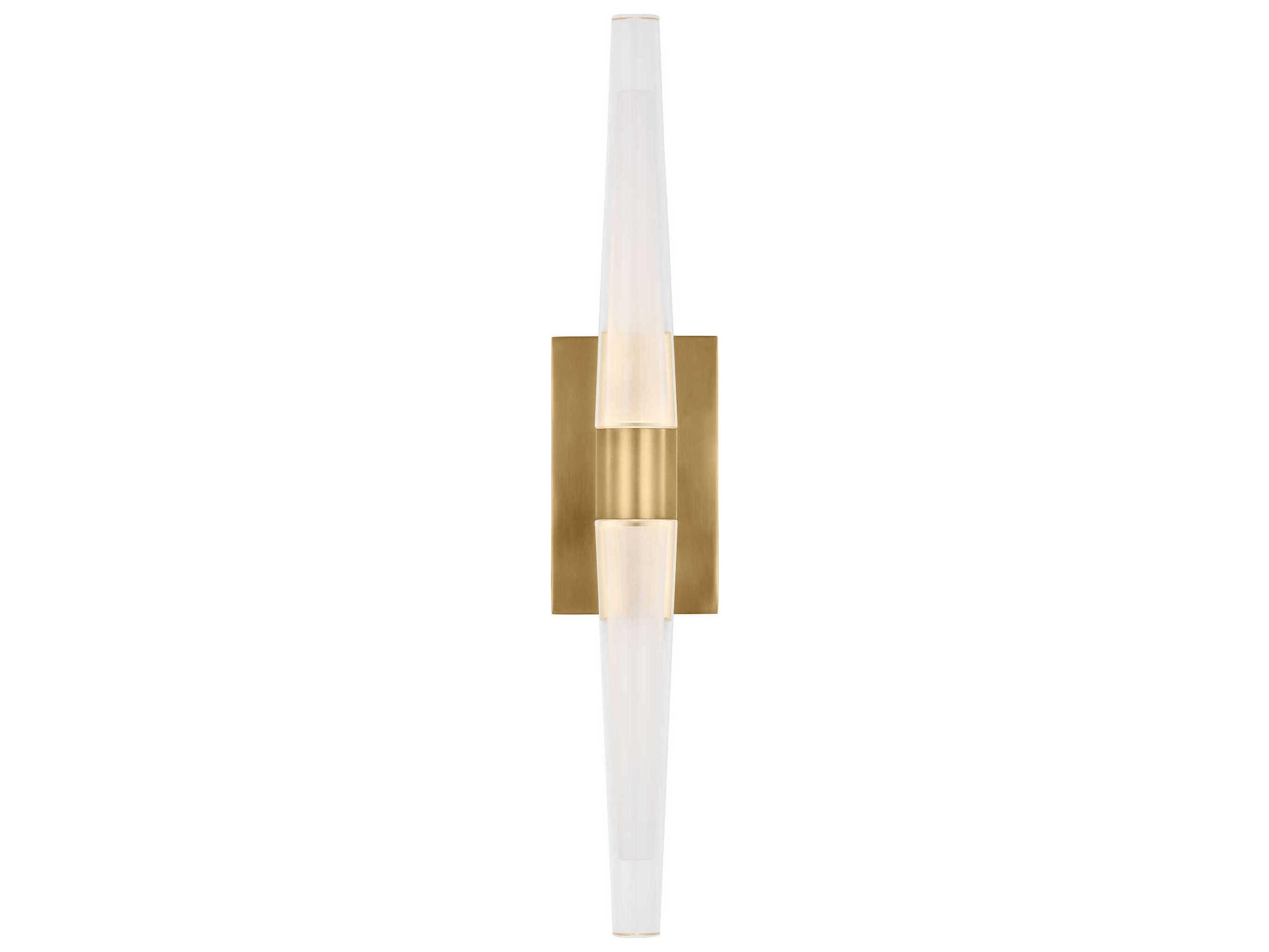 Visual Comfort Modern Lassell 2-Light Natural Brass Wall Sconce