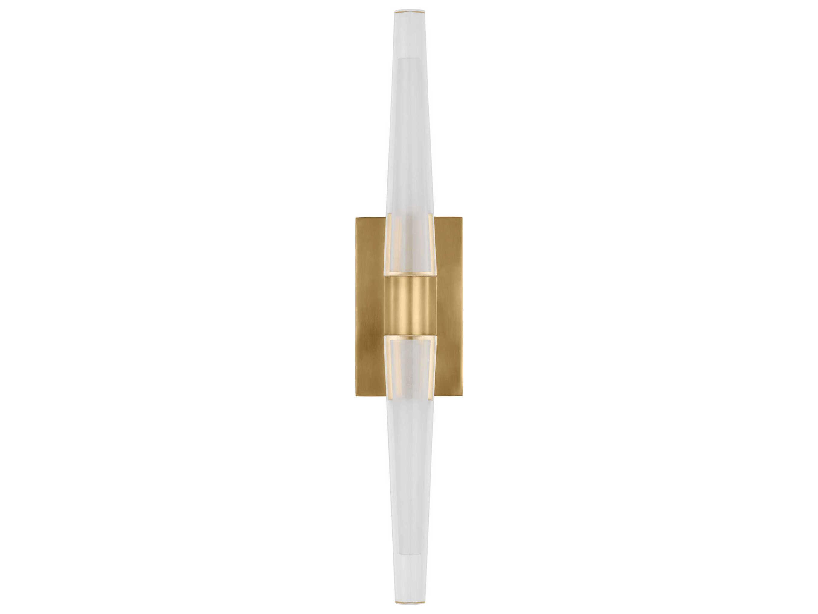 Visual Comfort Modern Lassell 2-Light Natural Brass Wall Sconce