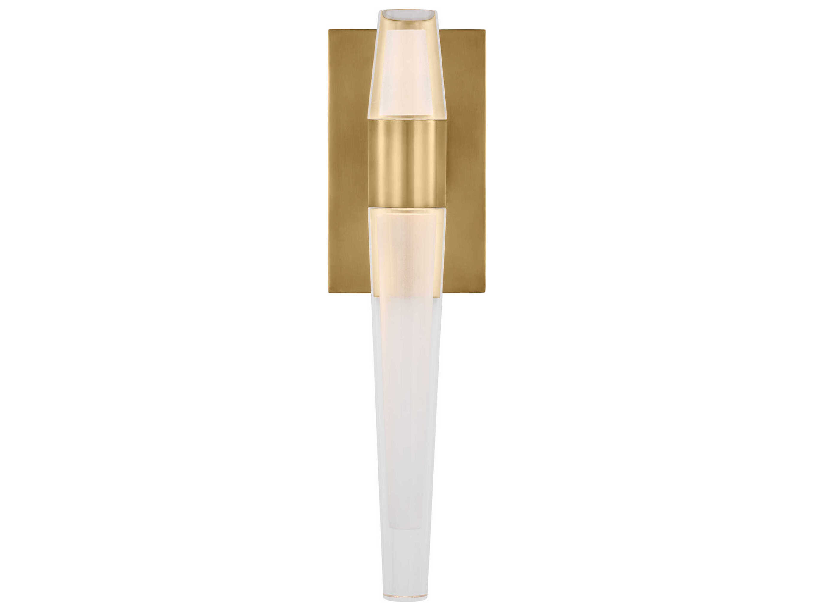 Visual Comfort Modern Lassell 2-Light Natural Brass Wall Sconce