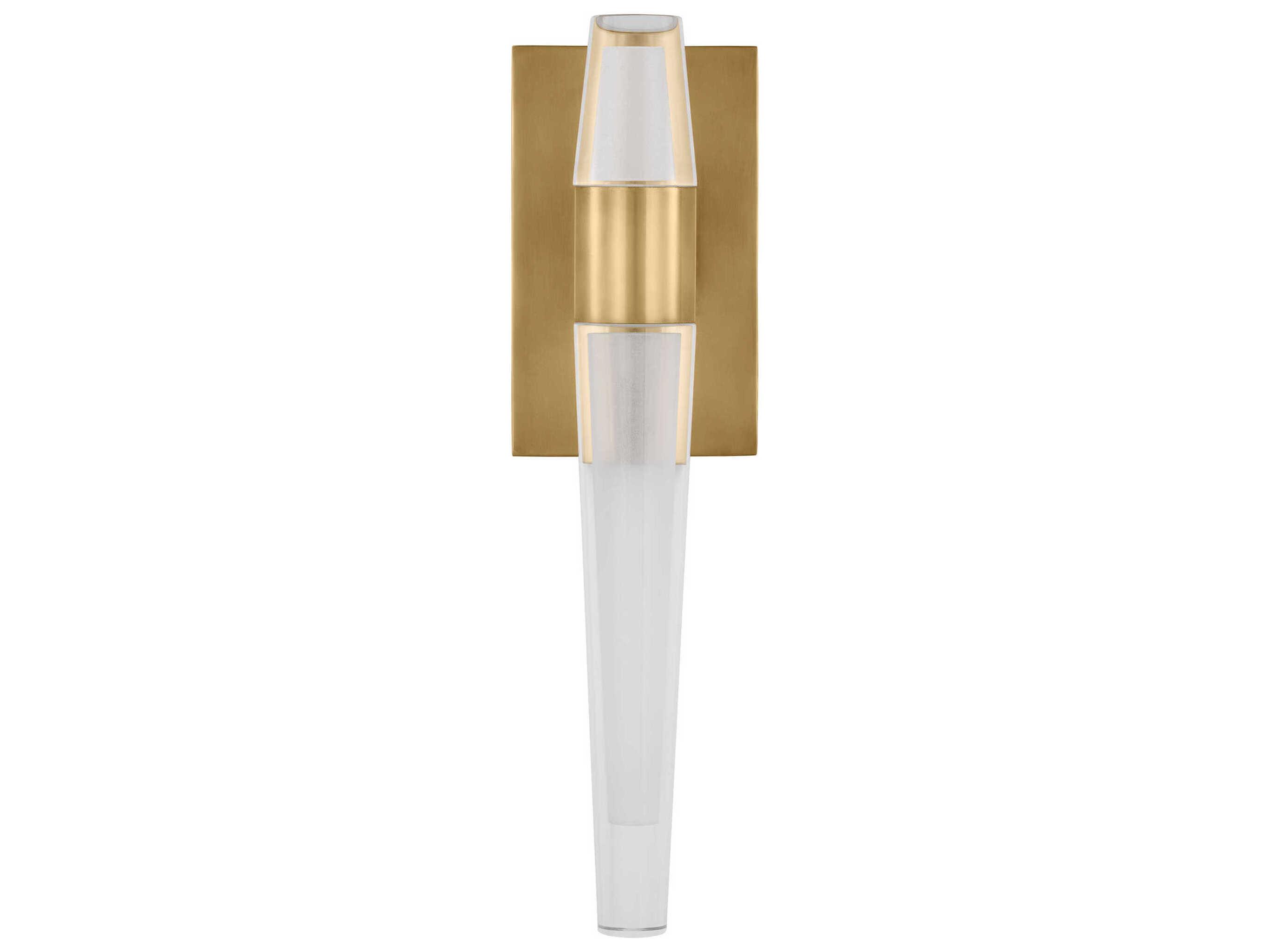 Visual Comfort Modern Lassell 2-Light Natural Brass Wall Sconce
