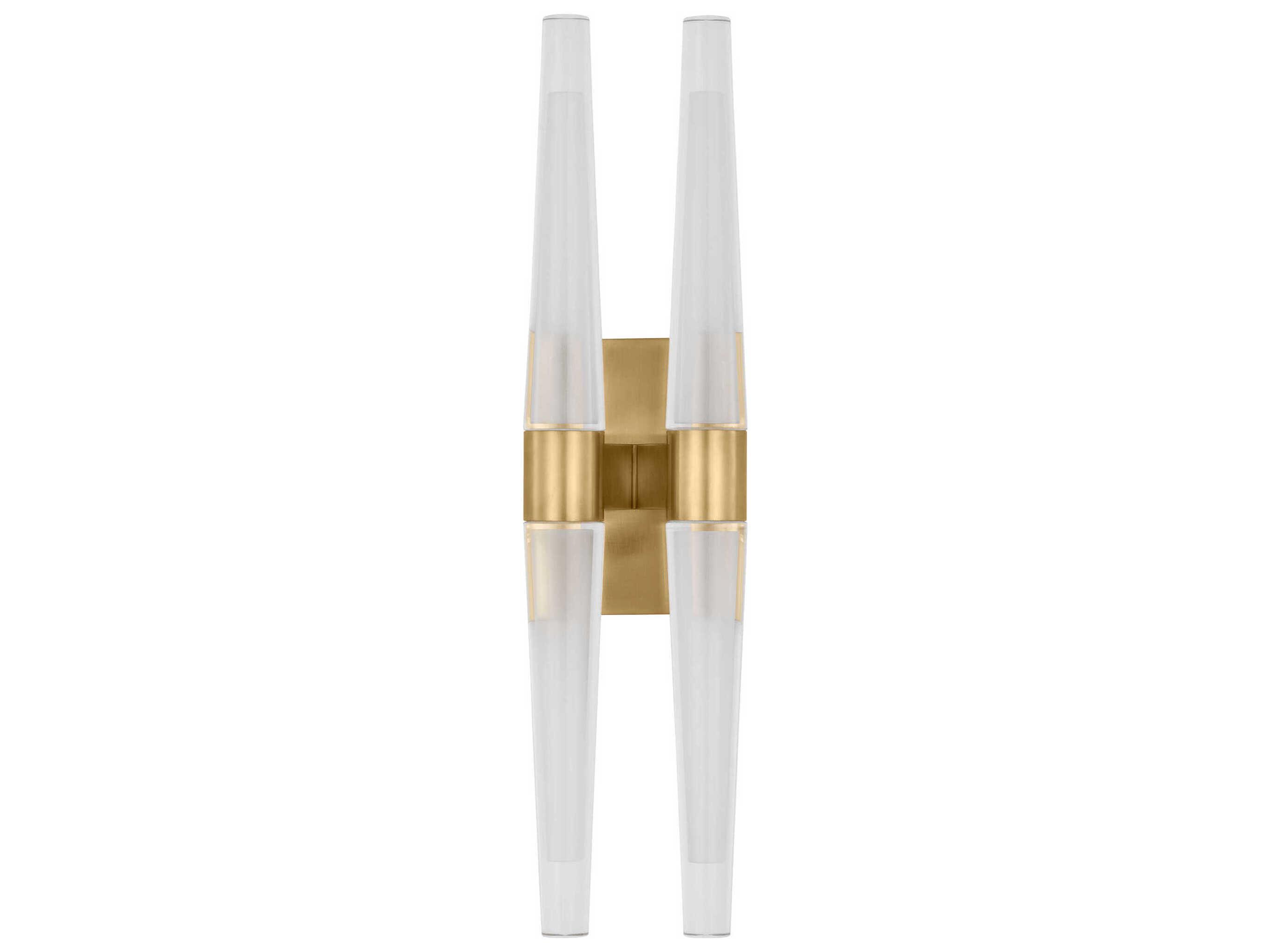 Visual Comfort Modern Lassell 4-Light Natural Brass Wall Sconce