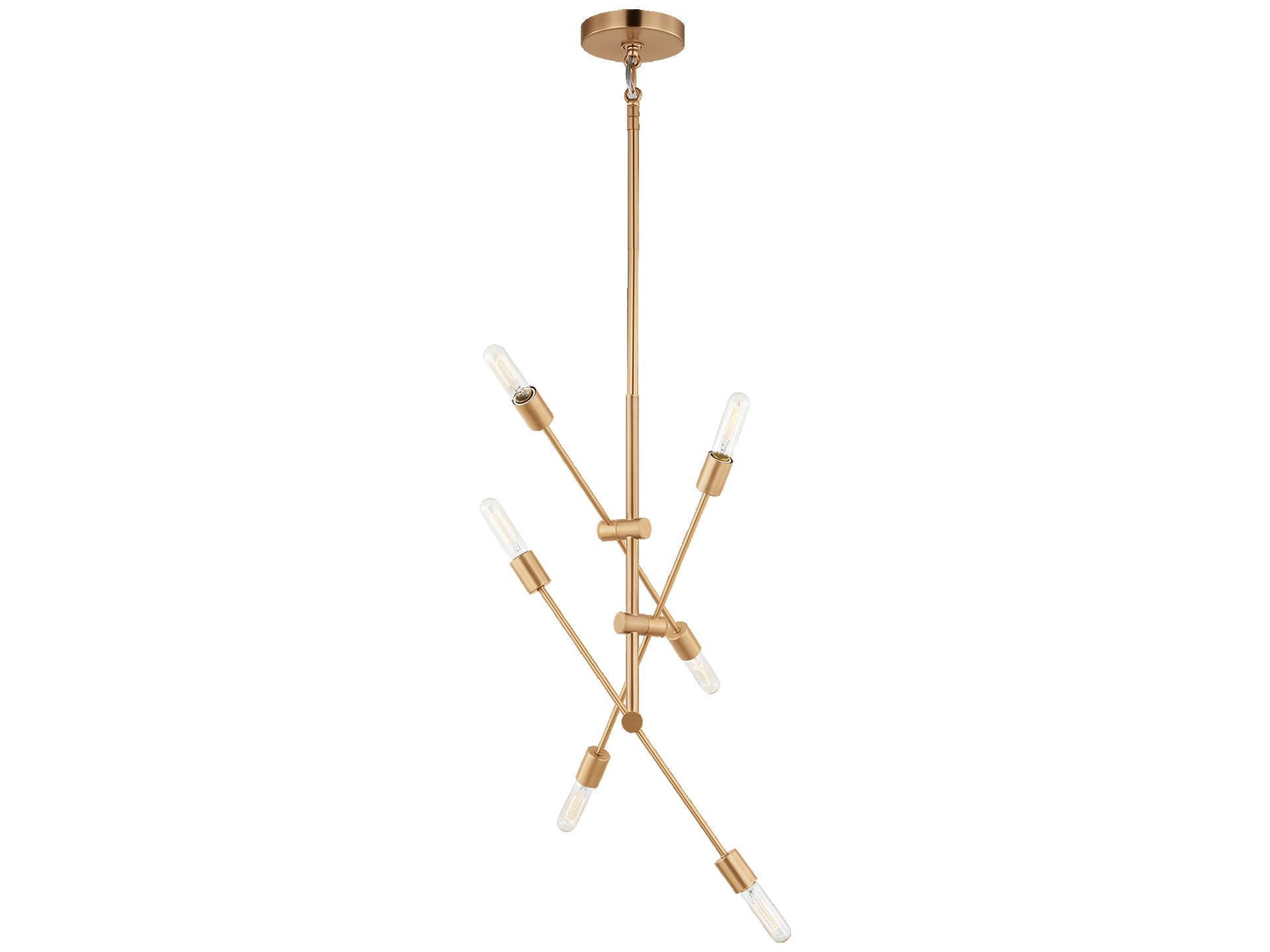 Visual Comfort Studio Axis 6-Light Satin Brass Chandelier