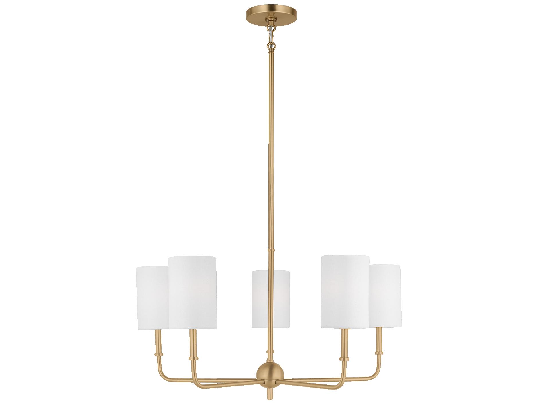 Visual Comfort Studio Foxdale 5-Light Satin Brass Candelabra Chandelier