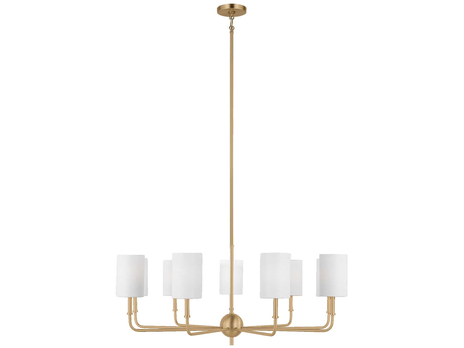 Visual Comfort Studio Foxdale 9-Light Satin Brass Candelabra Chandelier