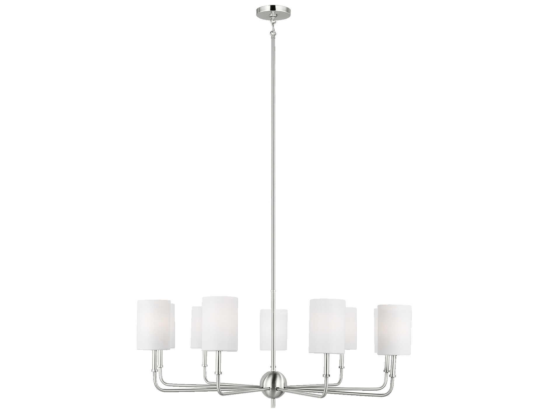 Visual Comfort Studio Foxdale 9-Light Brushed Nickel Candelabra Chandelier