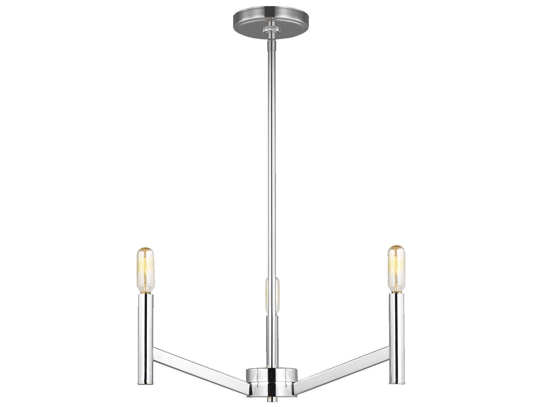 Visual Comfort Studio Vector 3-Light Chrome Candelabra Chandelier