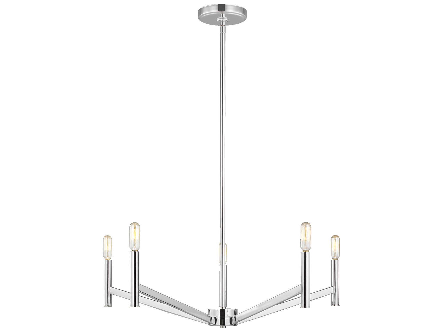 Visual Comfort Studio Vector 5-Light Chrome Candelabra Chandelier
