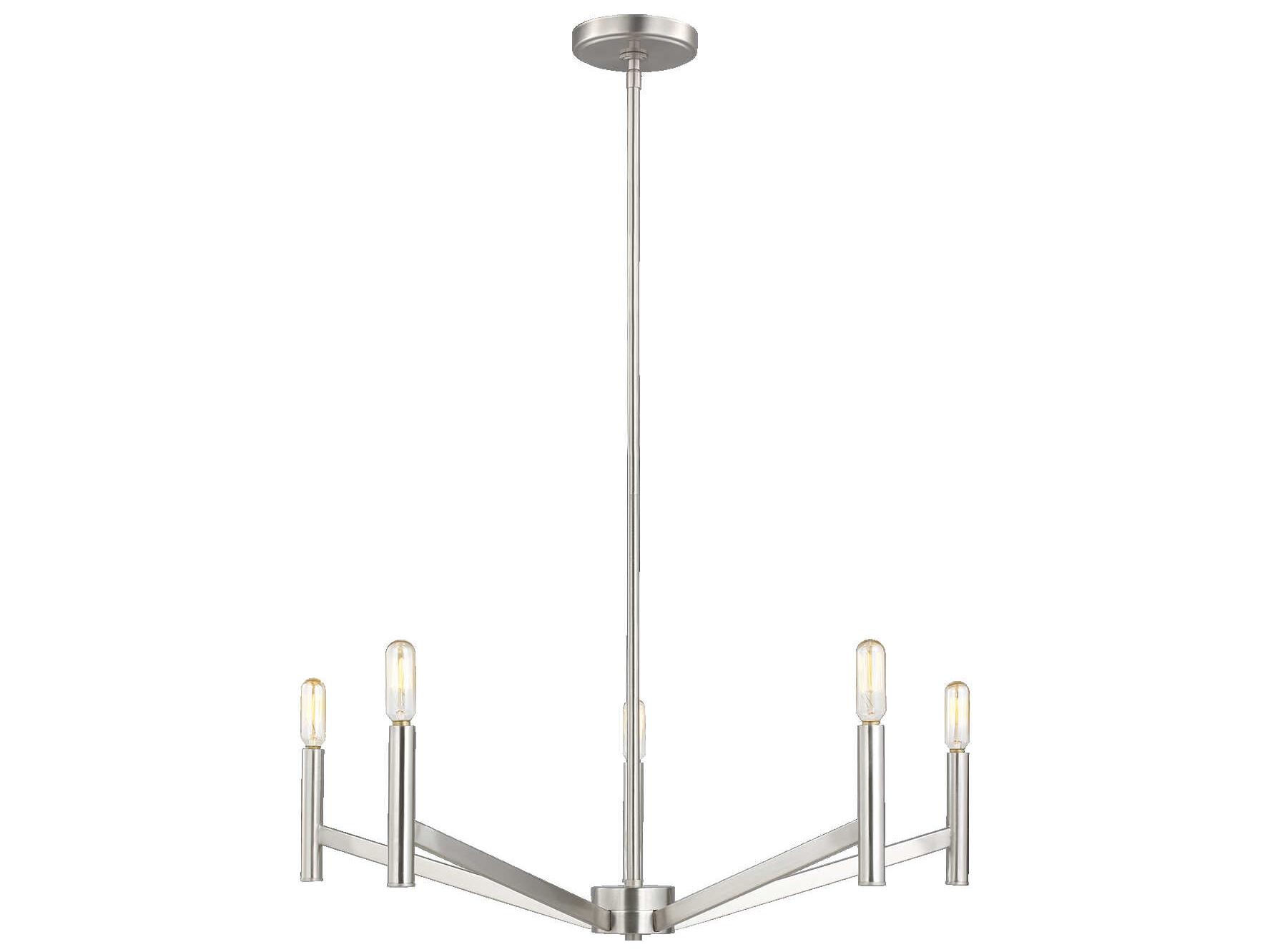 Visual Comfort Studio Vector 5-Light Brushed Nickel Candelabra Chandelier