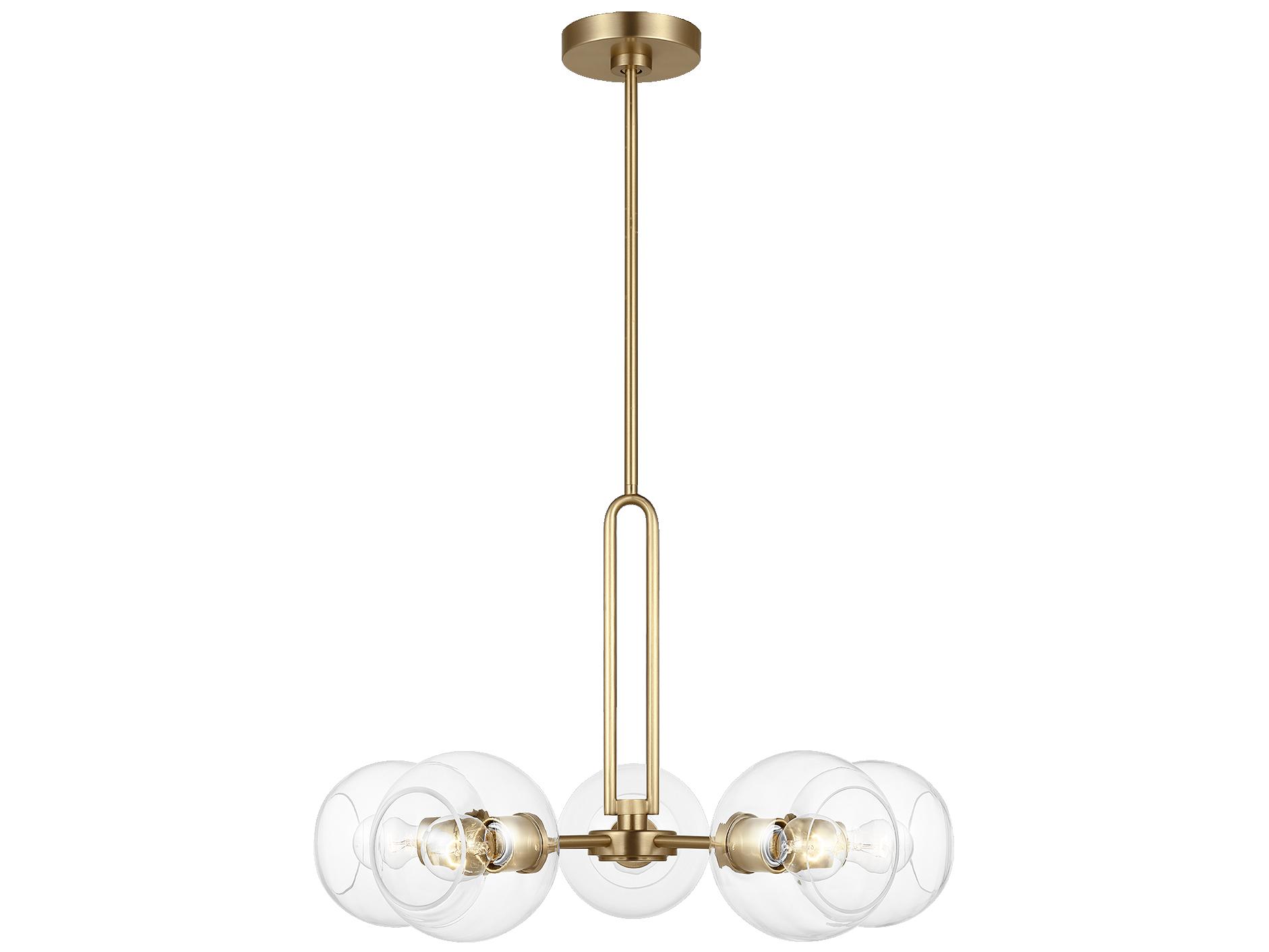 Visual Comfort Studio Codyn 5-Light Satin Brass Globe Chandelier