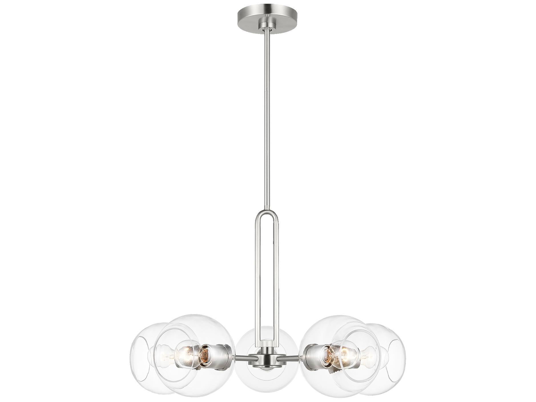 Visual Comfort Studio Codyn 5-Light Brushed Nickel Globe Chandelier