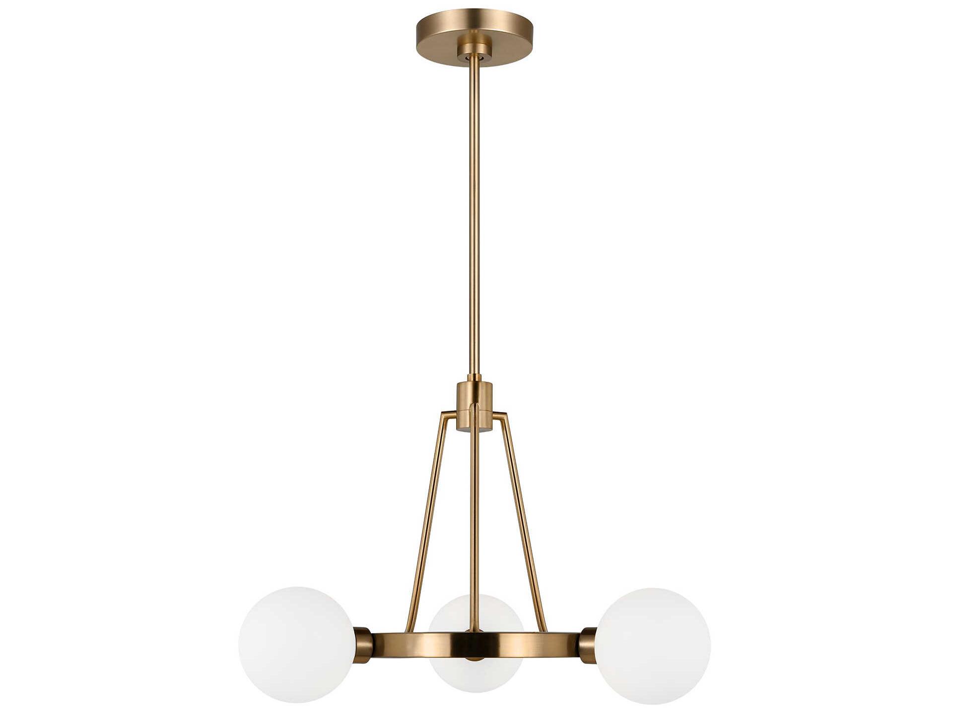 Visual Comfort Studio Clybourn 3-Light Satin Brass Globe Chandelier