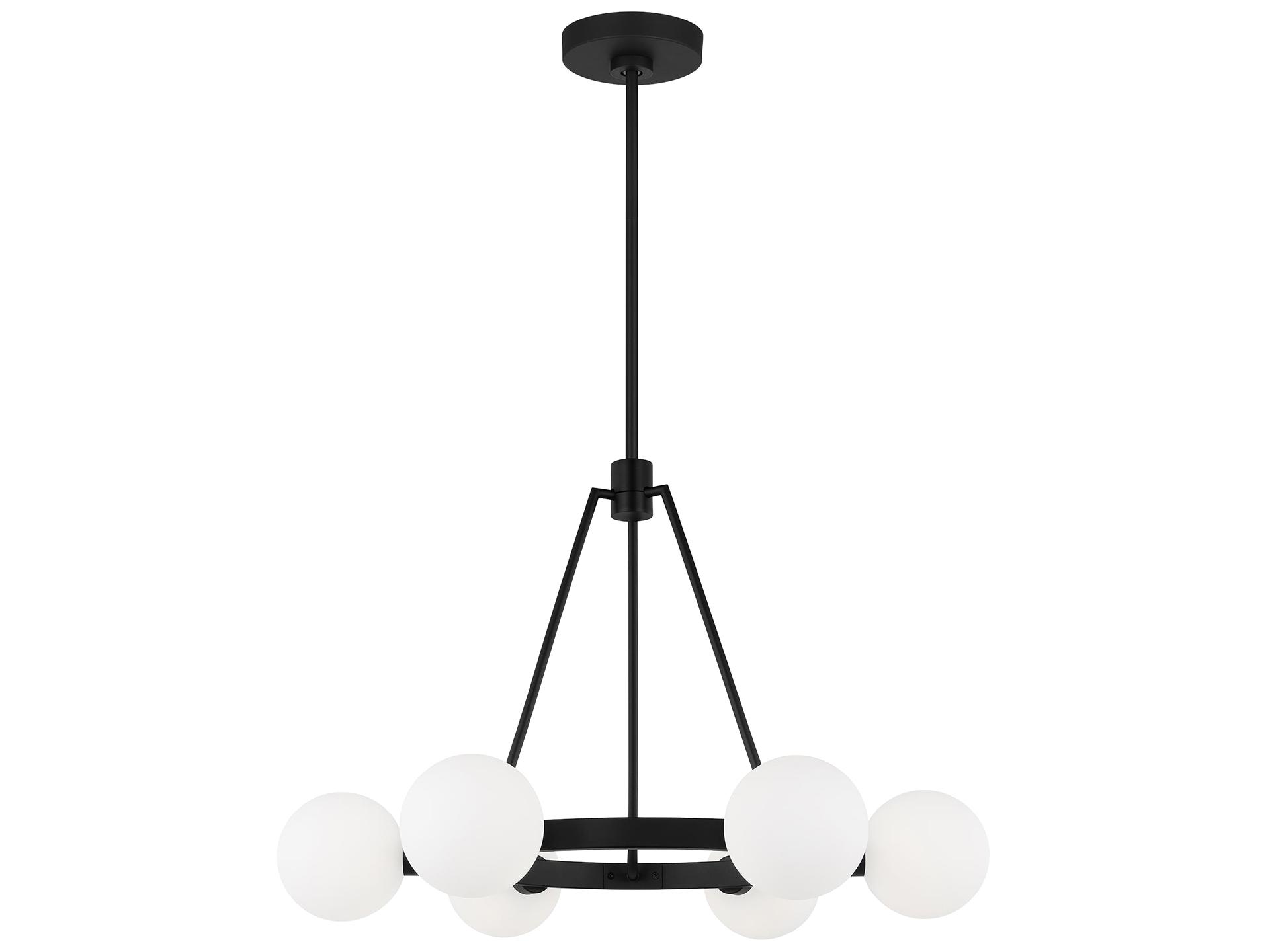 Visual Comfort Studio Clybourn 6-Light Midnight Black Globe Chandelier