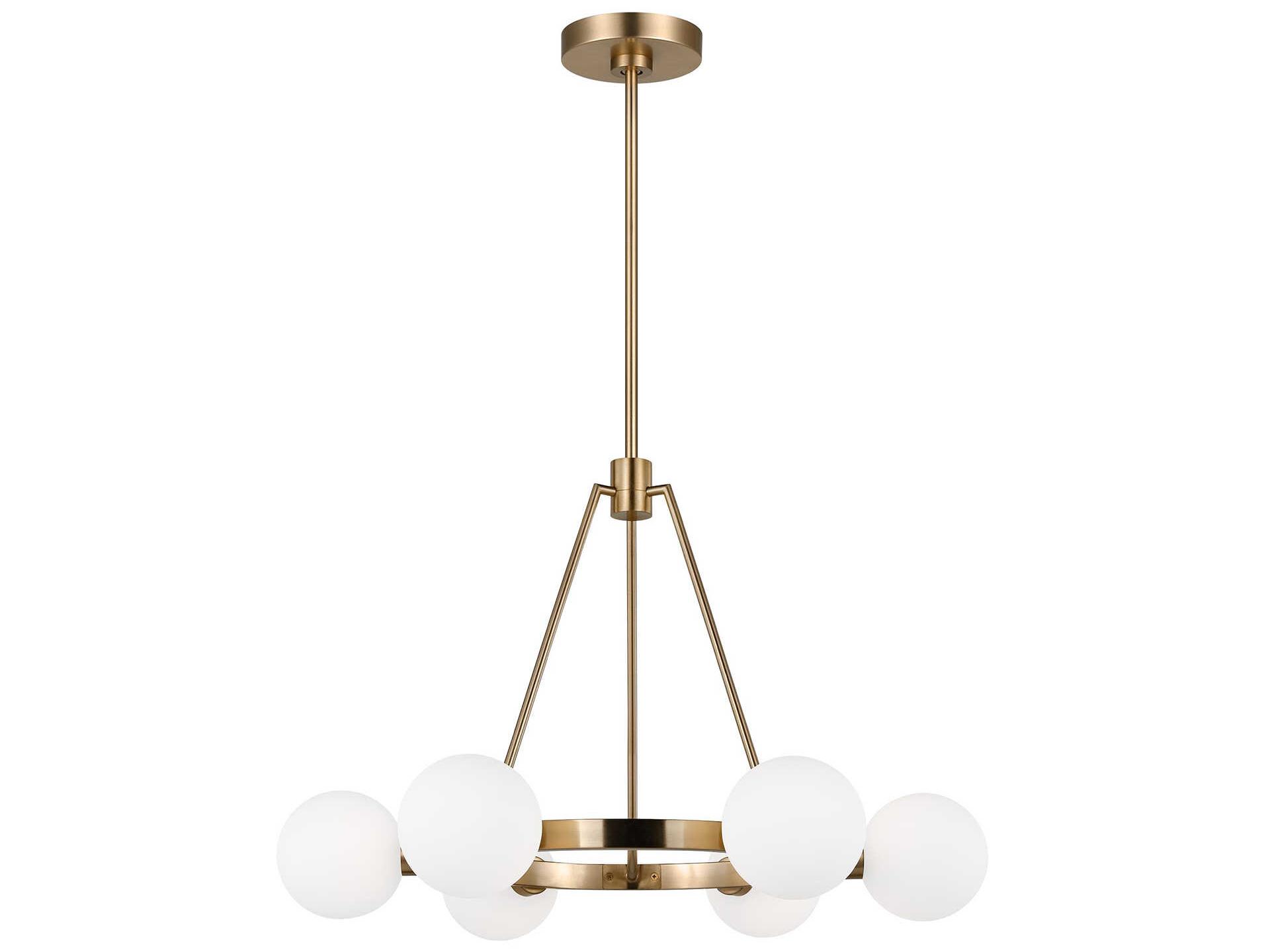 Visual Comfort Studio Clybourn 6-Light Satin Brass Globe Chandelier