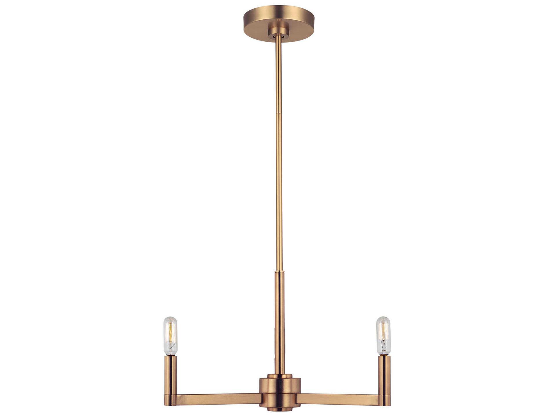 Visual Comfort Studio Fullton 3-Light Satin Brass Candelabra Chandelier